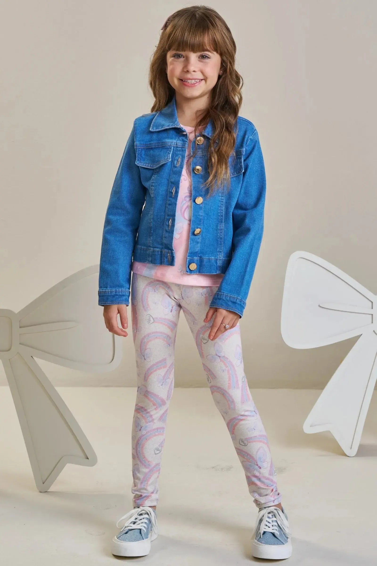 Jaqueta Boxy em Jeans com Elastano 90807 Infanti Infantil Menina