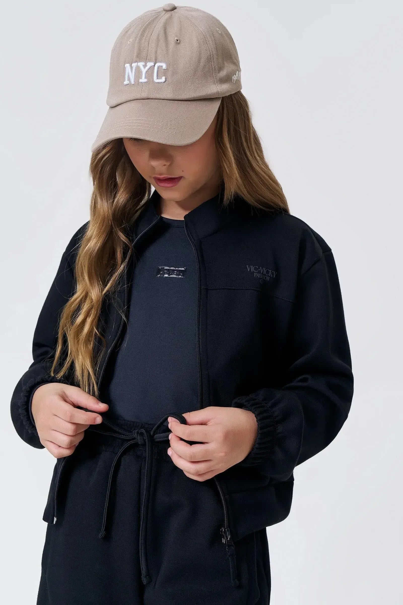 Jaqueta Boxy em Malha Tecno New 90860 Vic&Vicky Teen Menina