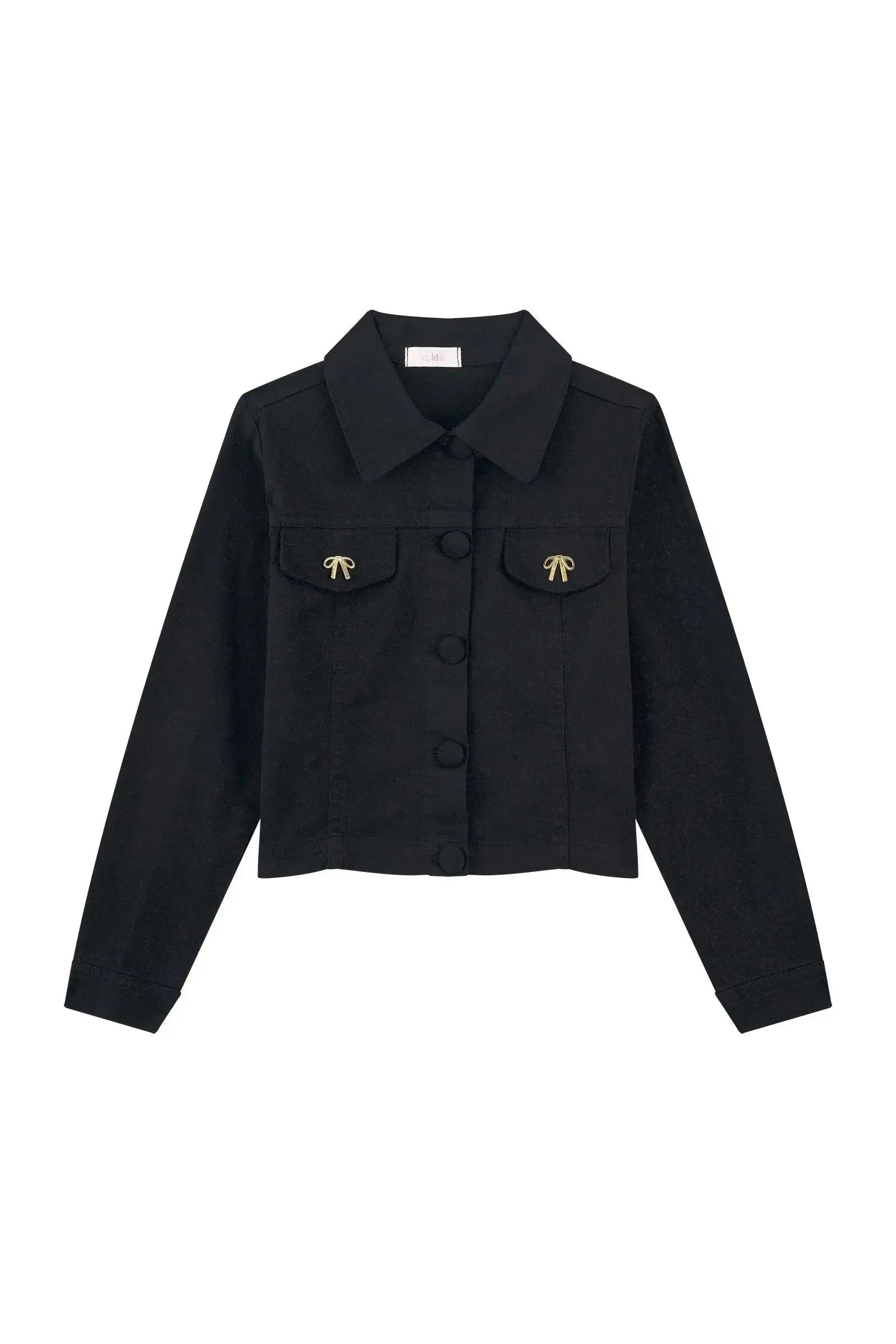 Jaqueta Boxy Over em Sarja com Elastano 89873 Kukiê Infantil Menina