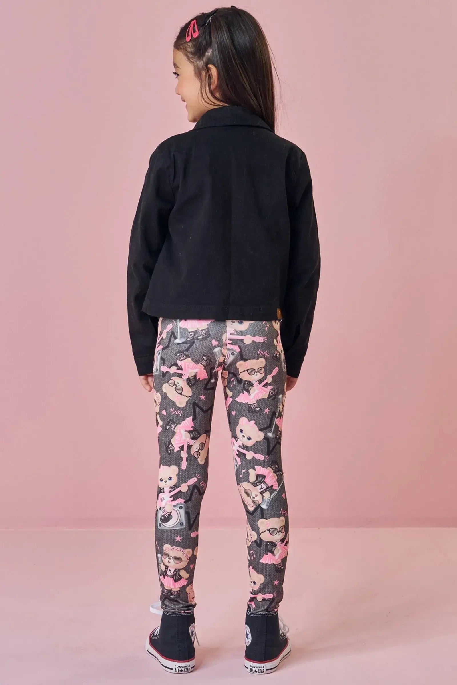 Jaqueta Boxy Over em Sarja com Elastano 89873 Kukiê Infantil Menina