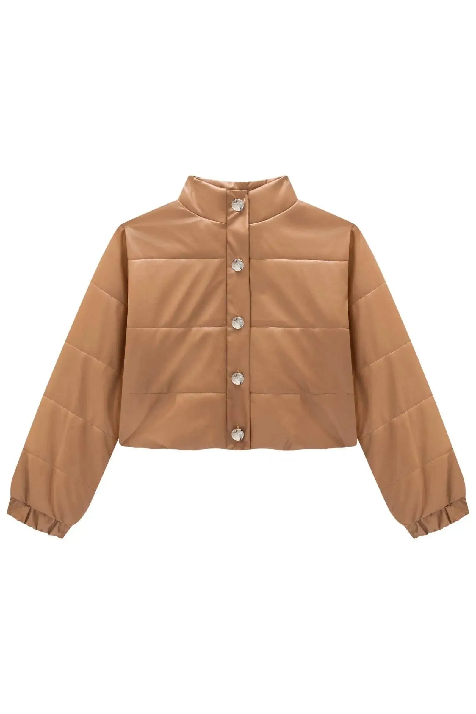 Jaqueta Boxy Puffer em Couro Sintético 89339 Lilimoon Teen Menina