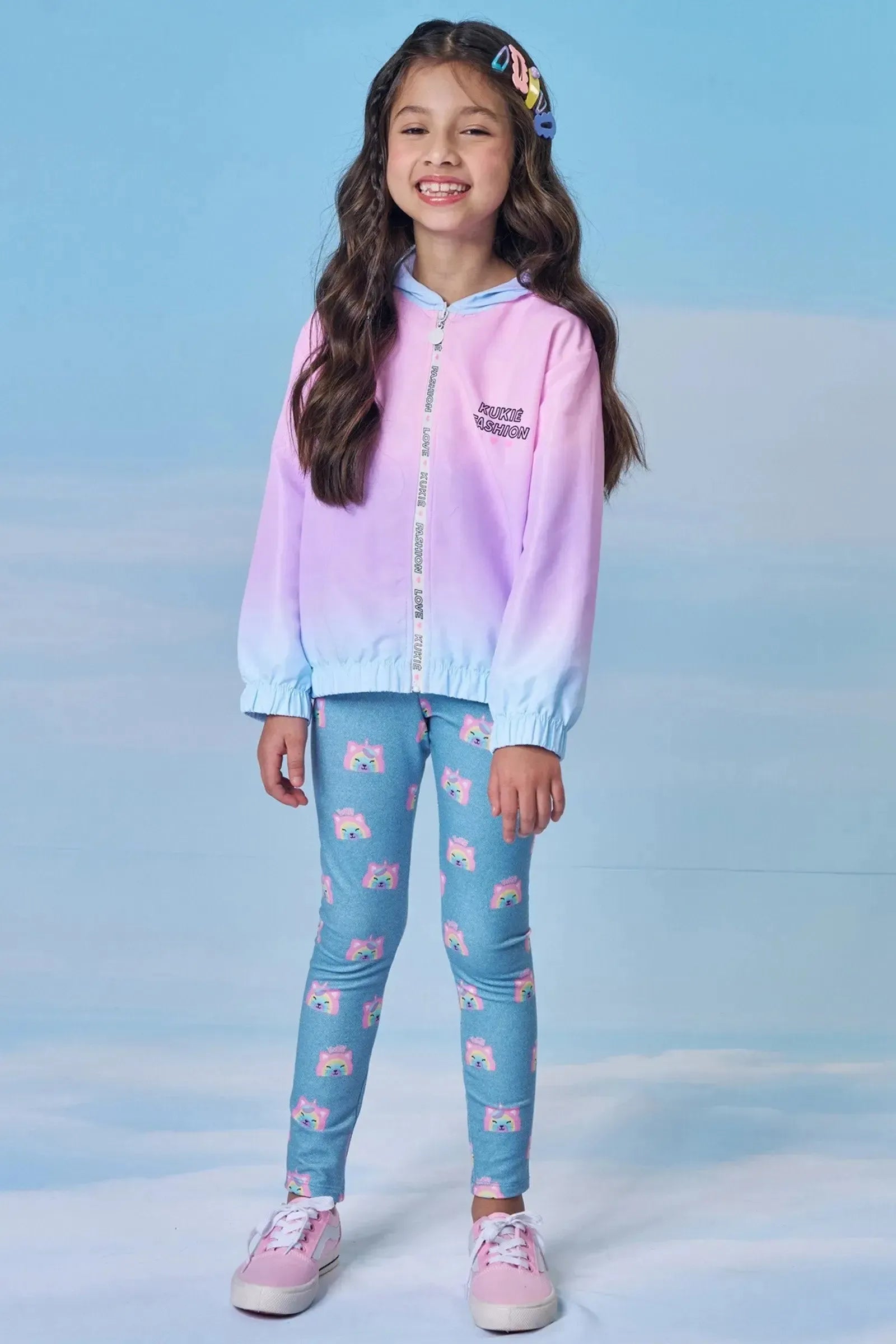 Jaqueta Corta Vento em Nylon 90233 Kukiê Infantil Menina