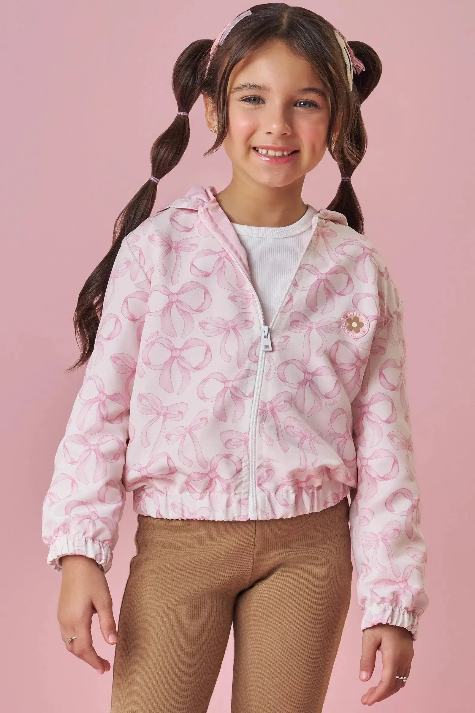 Jaqueta Corta Vento em Nylon Forrada 89878 Kukiê Infantil Menina