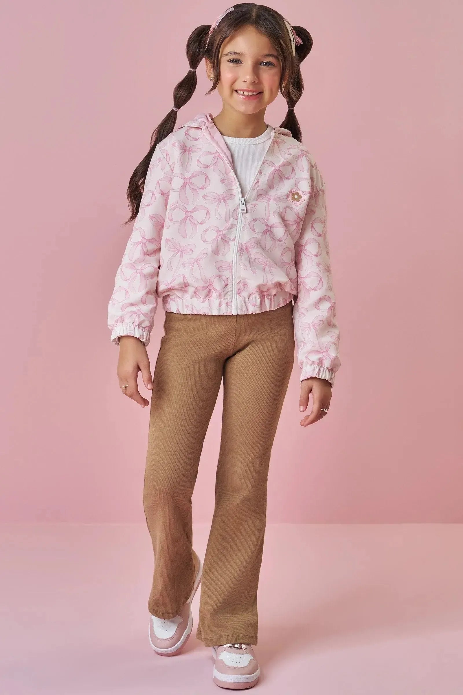 Jaqueta Corta Vento em Nylon Forrada 89878 Kukiê Infantil Menina