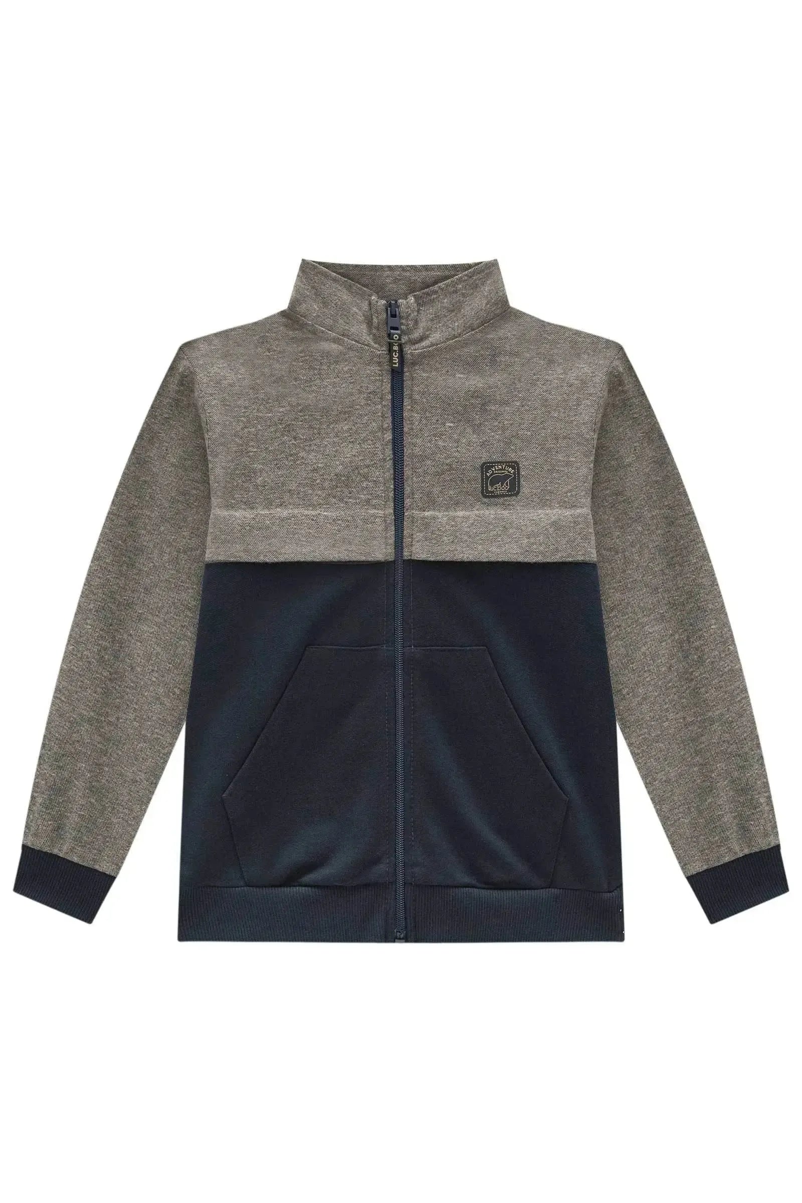 Jaqueta em Flanela Melange e Moletom sem Pelúcia 92046 LucBoo Infantil Menino