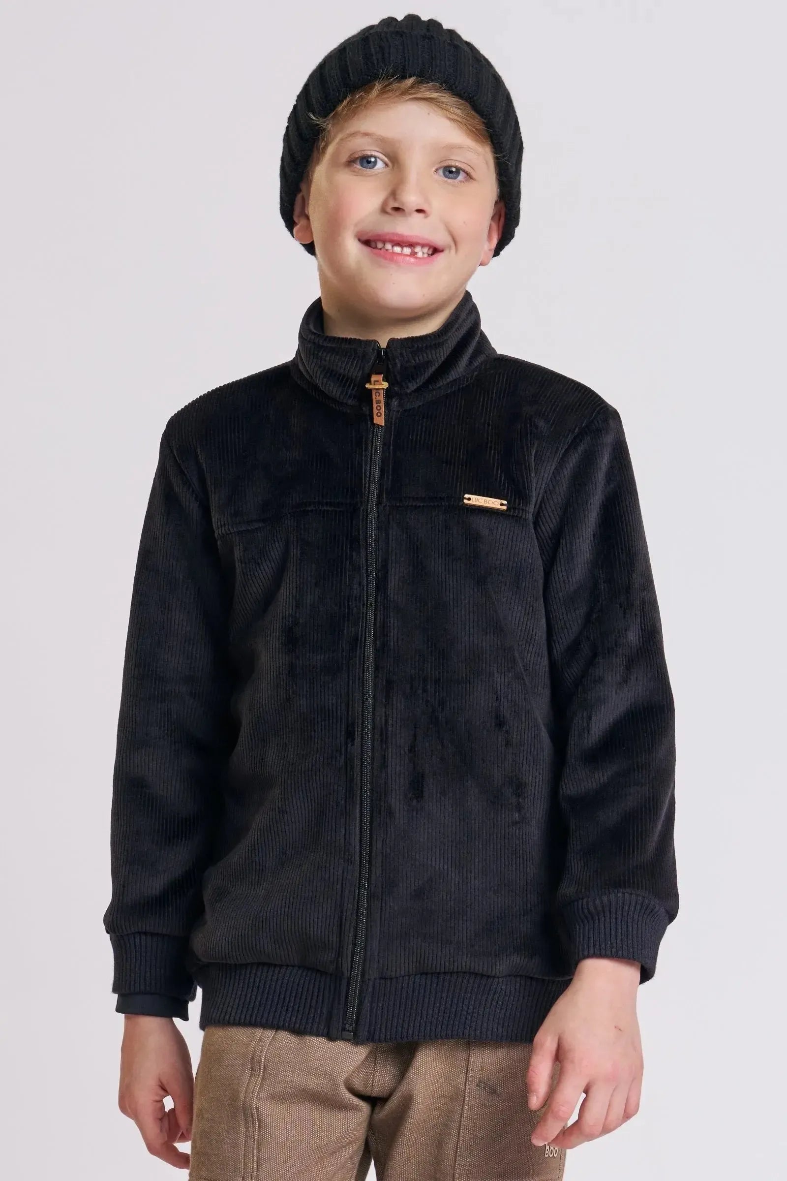 Jaqueta em Fleece Cotelê Dublado com Pelo Carneirinho 89723 LucBoo Infantil Menino