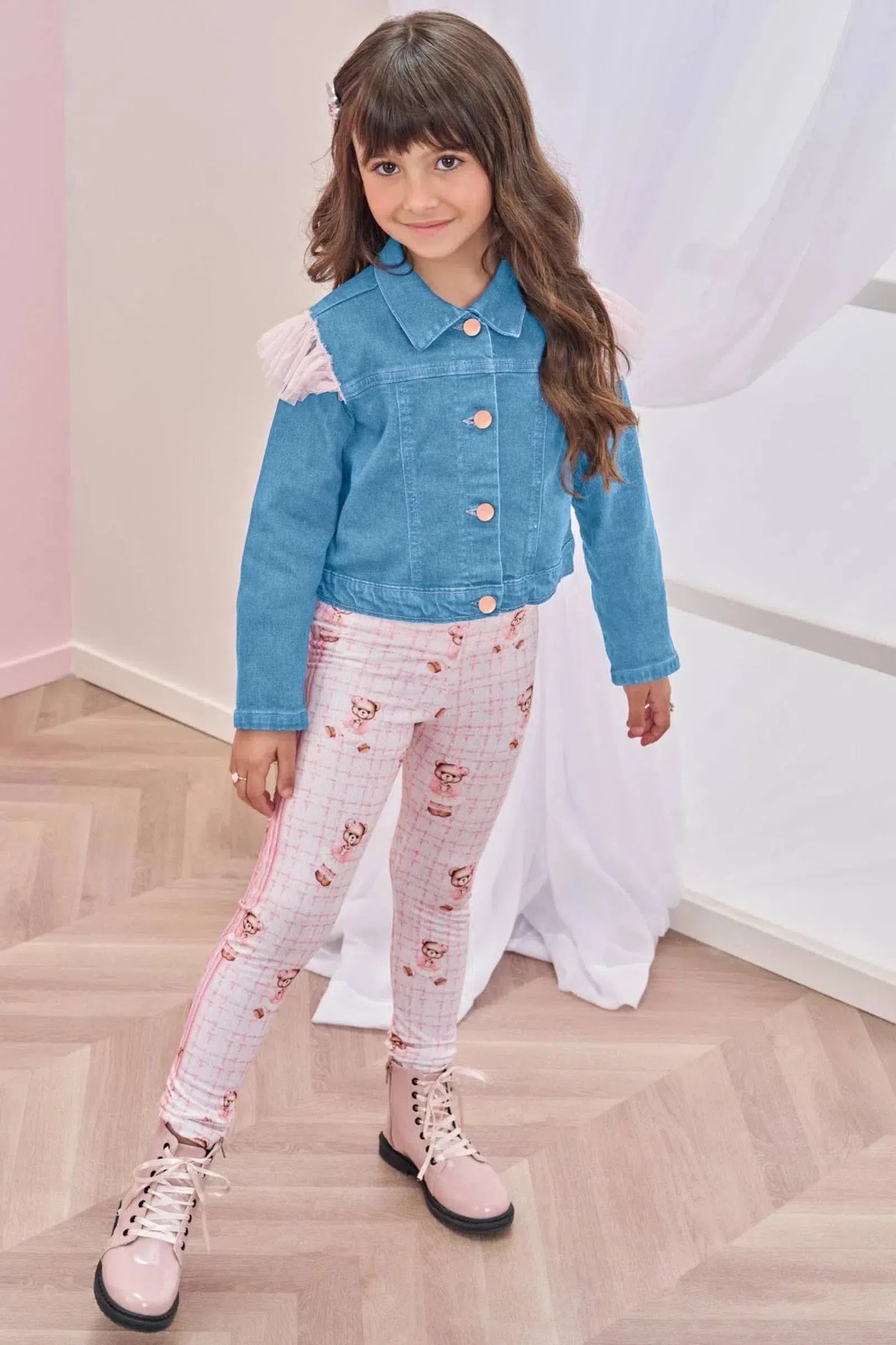 Jaqueta em Jeans com Elastano 79639 Infanti Infantil Menina