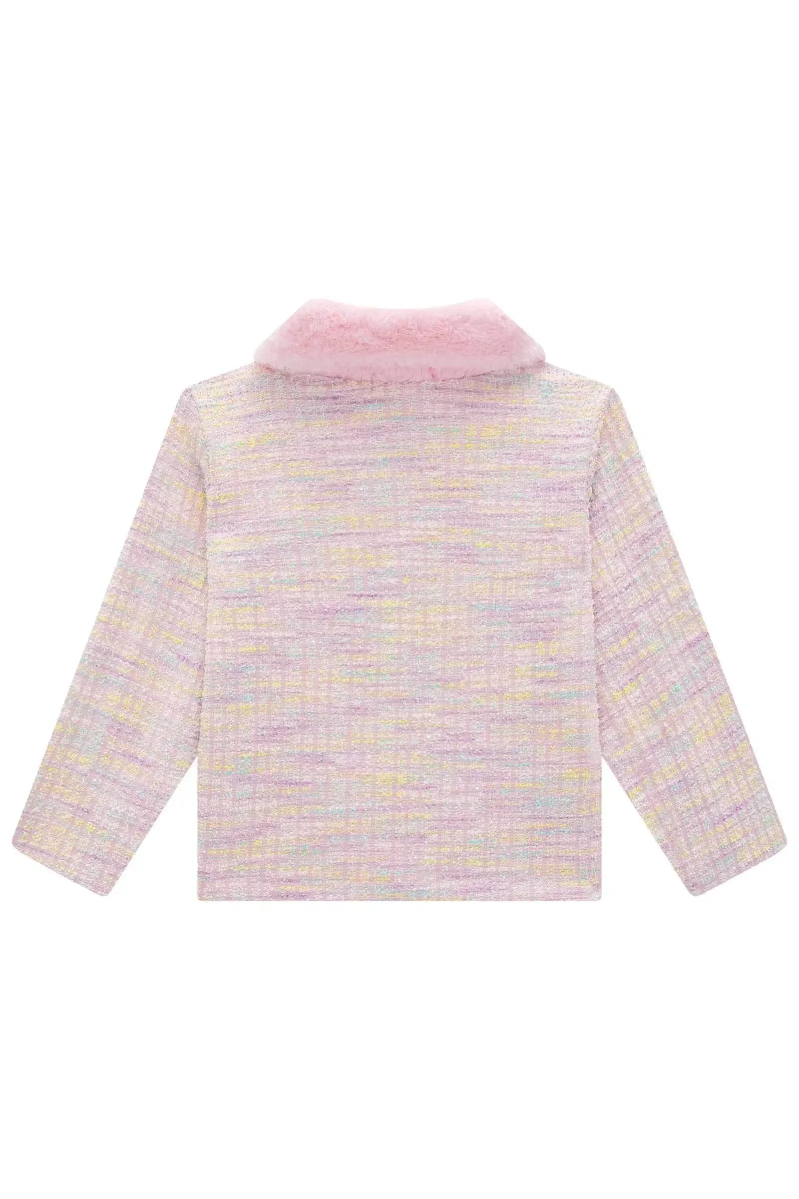 Jaqueta em Malha Tweed Firenzi e Pelo 80122 Infanti Infantil Menina