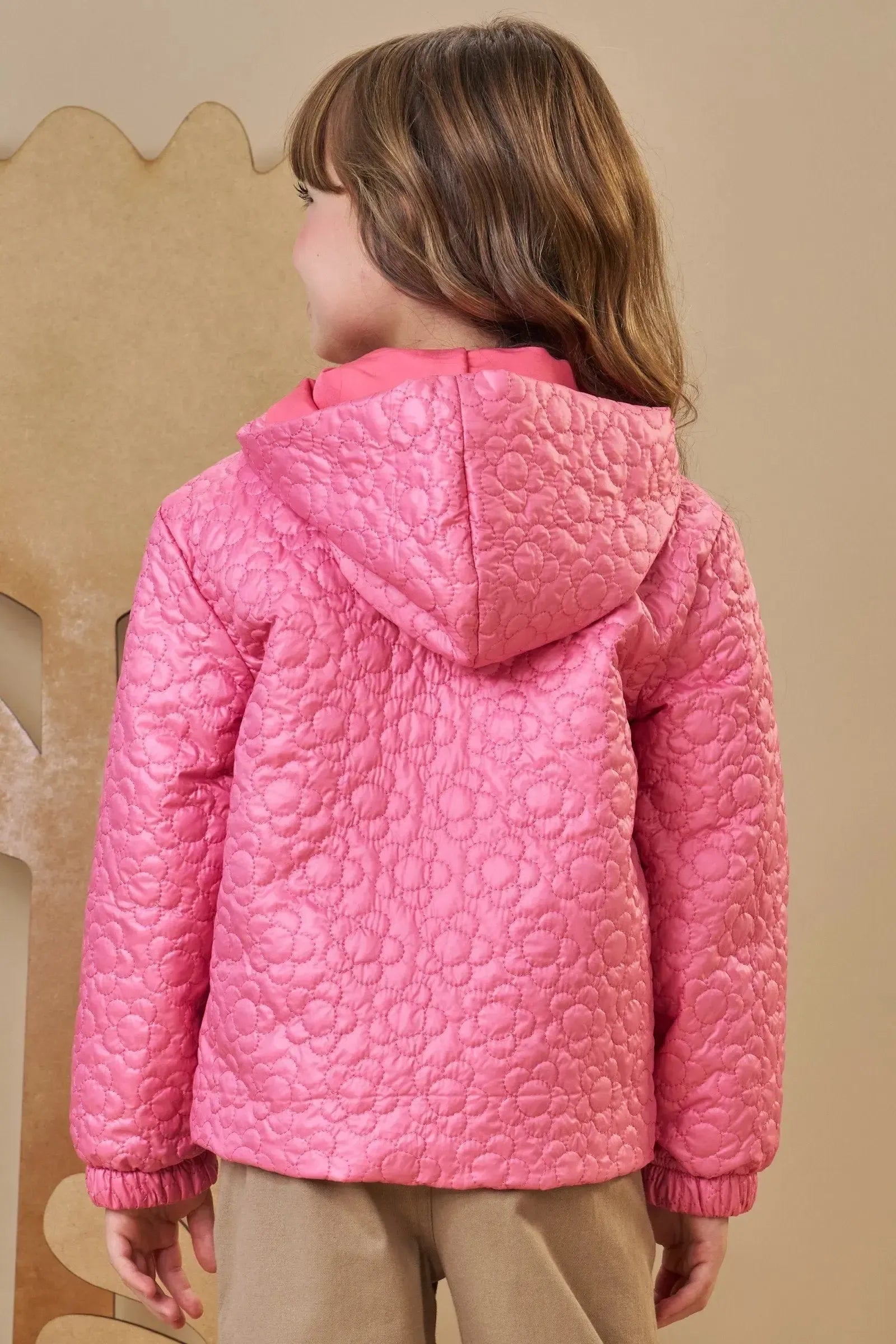 Jaqueta em Matelassê Flores 90927 Infanti Infantil Menina