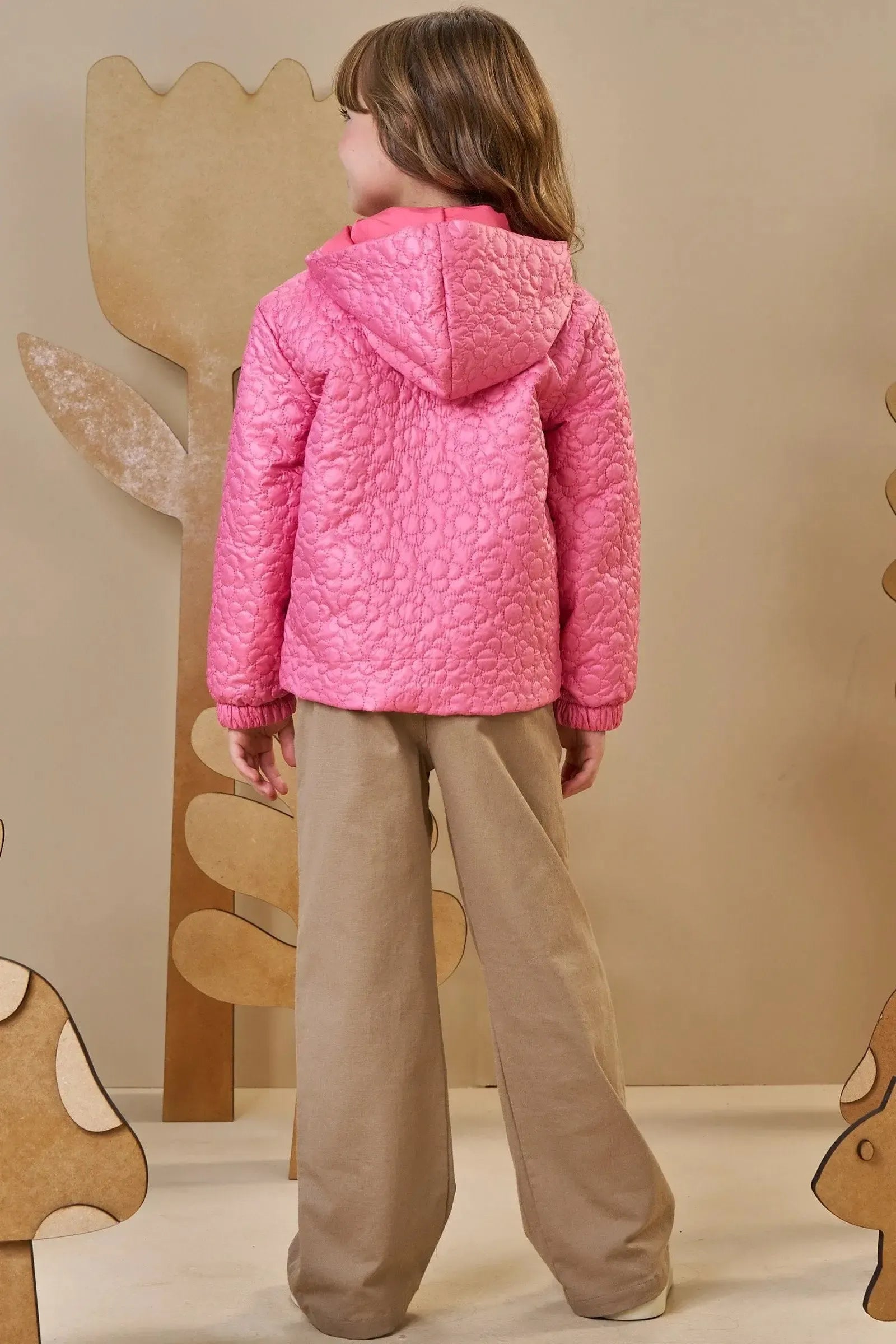 Jaqueta em Matelassê Flores 90927 Infanti Infantil Menina