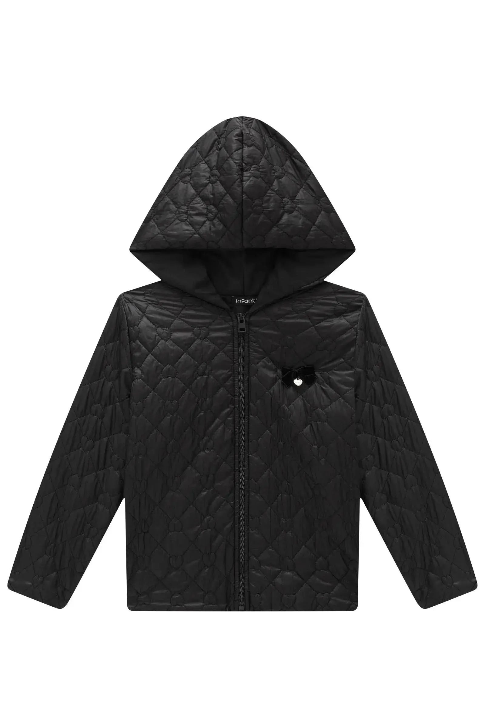 Jaqueta em Nylon Matelassê de Coração 92149 Infanti Infantil Menina