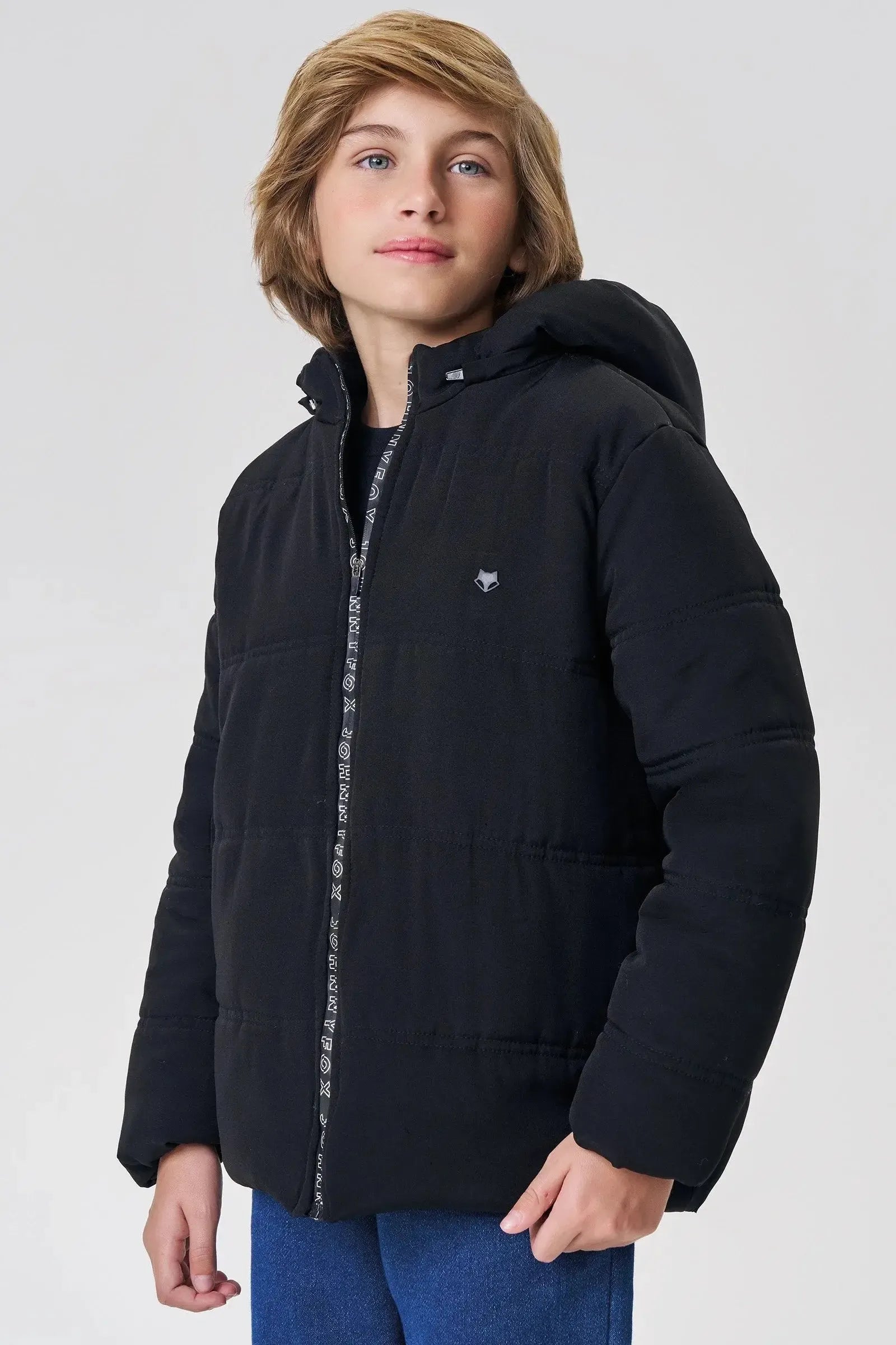 Jaqueta Puffer com Capuz Removível em Nylon Hidronatic com Elastano 89784 Johnny Fox Teen Menino