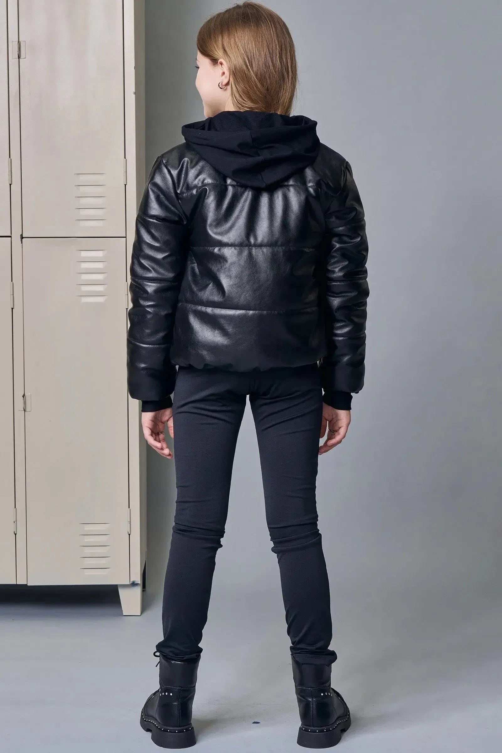 Jaqueta Puffer em Couro Sintético 89332 Lilimoon Teen Menina