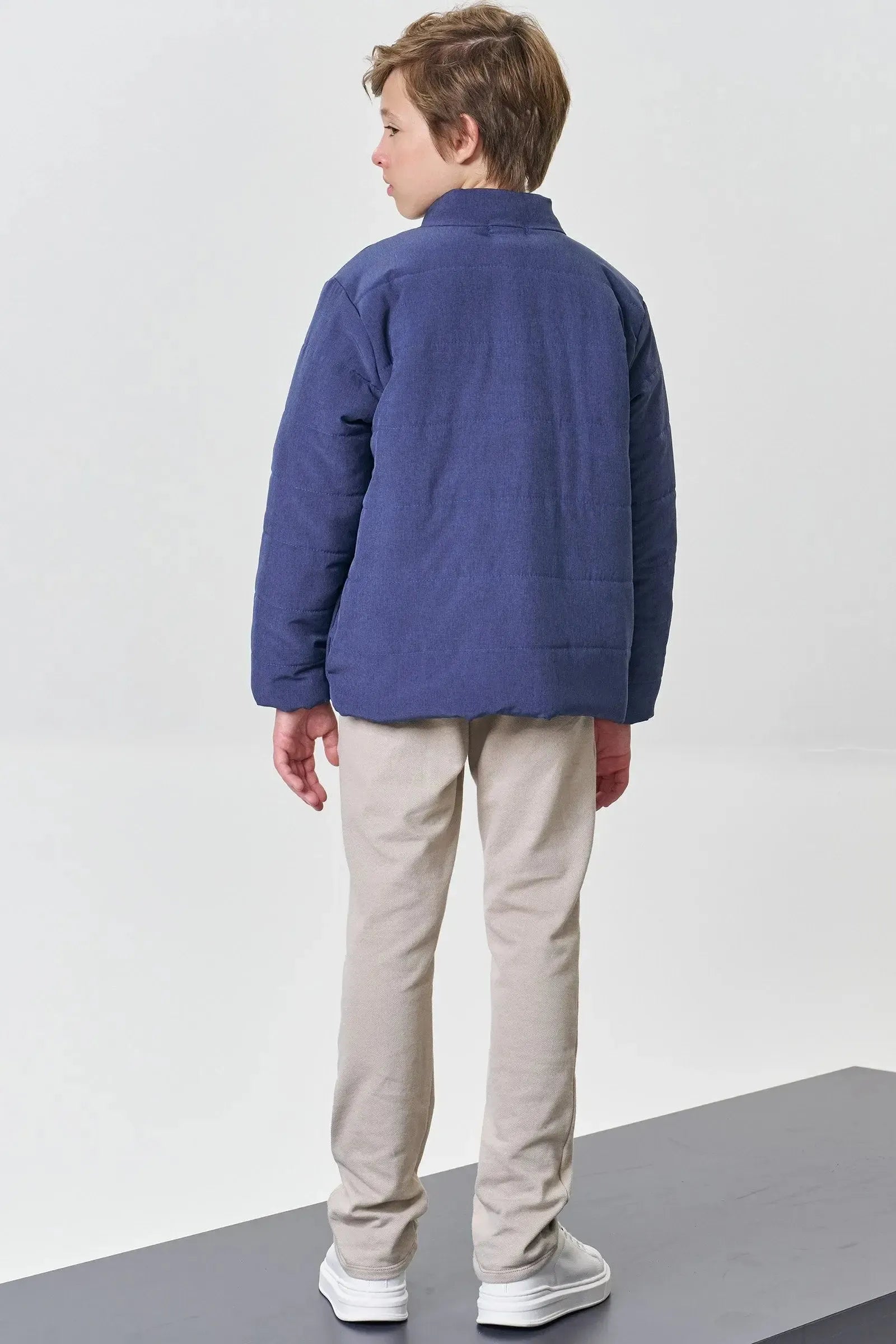 Jaqueta Puffer em Nylon Stripes com Elastano 89358 Johnny Fox Teen Menino