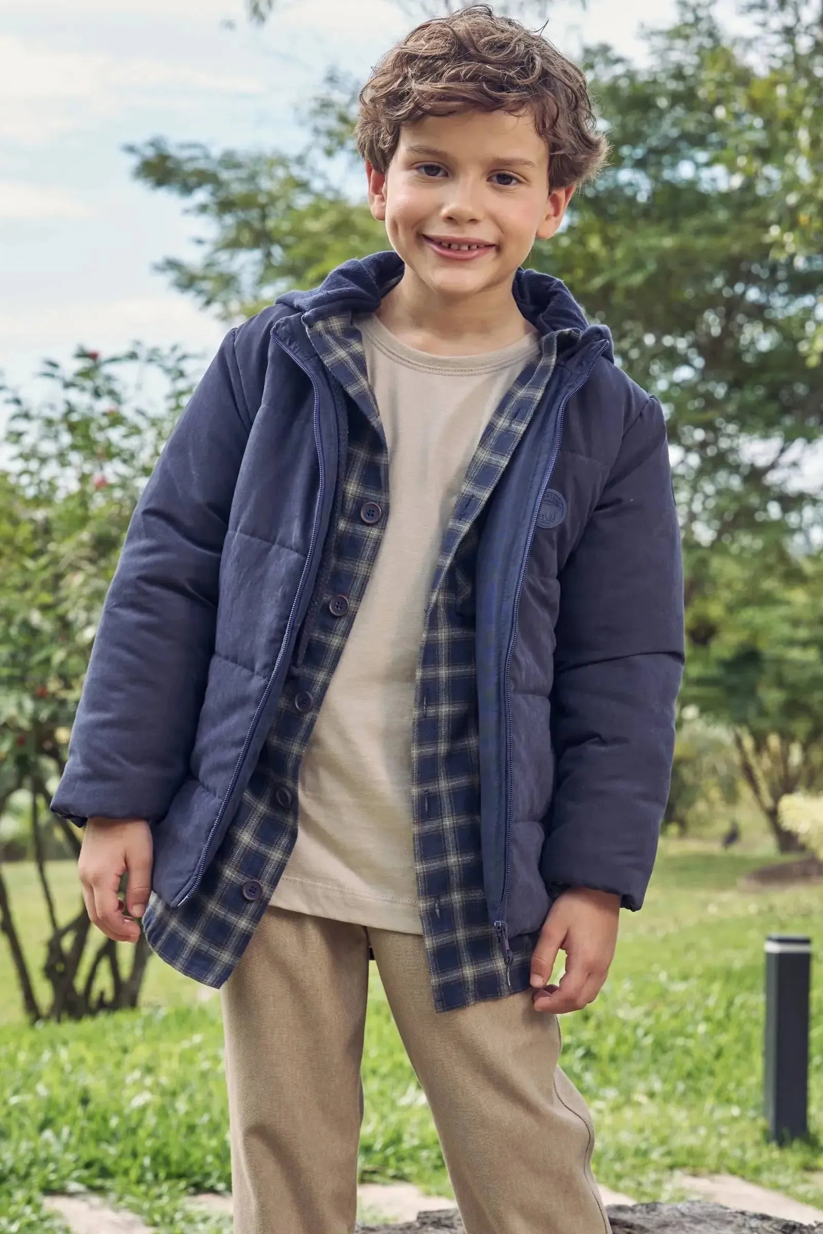 Jaqueta Puffer em Tecido Cupro 89540 LucBoo Infantil Menino