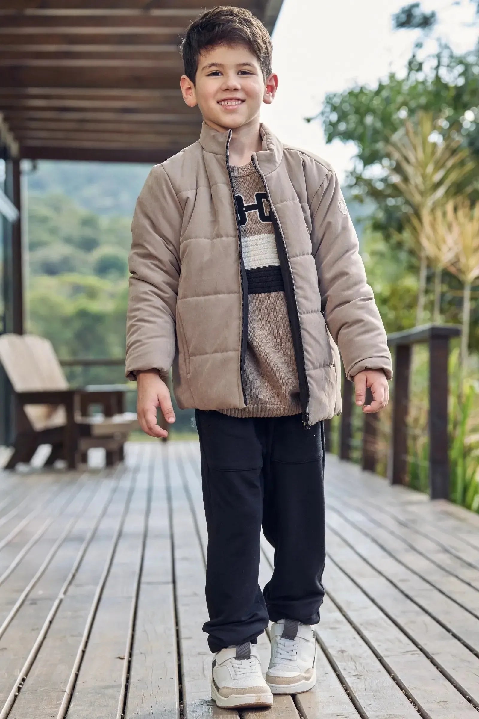 Jaqueta Puffer em Tecido Cupro 92394 LucBoo Infantil Menino