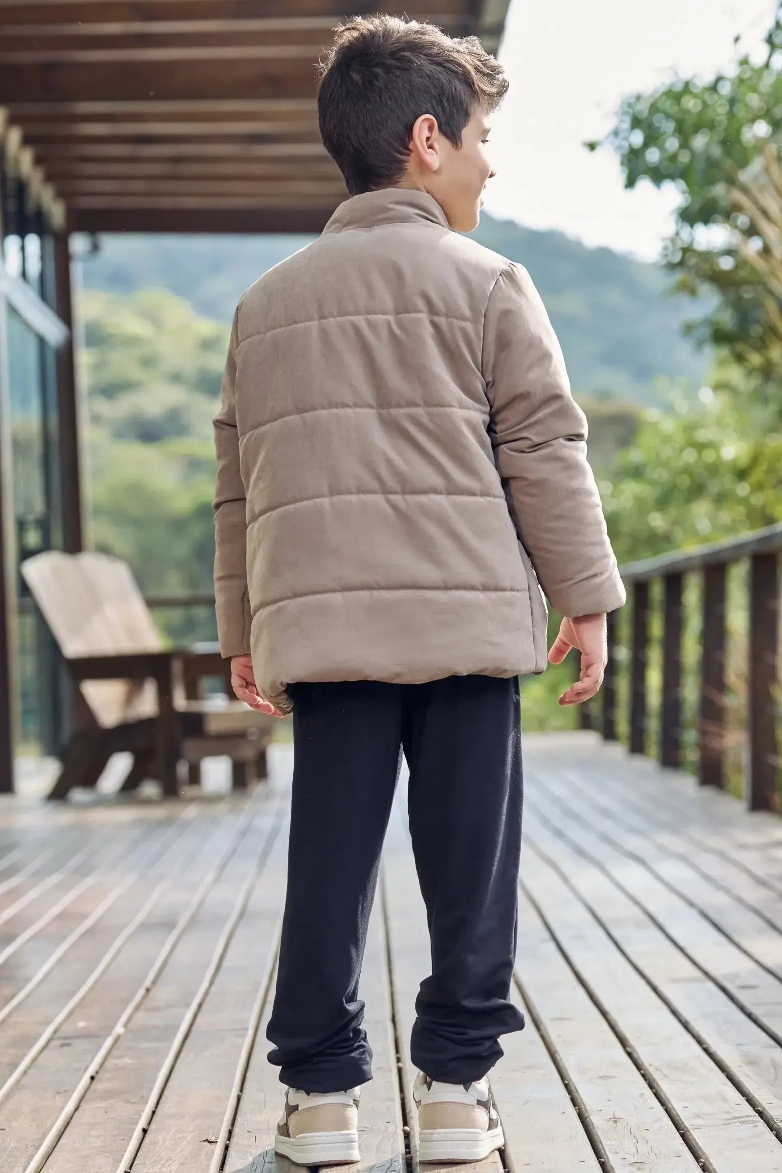 Jaqueta Puffer em Tecido Cupro 92394 LucBoo Infantil Menino