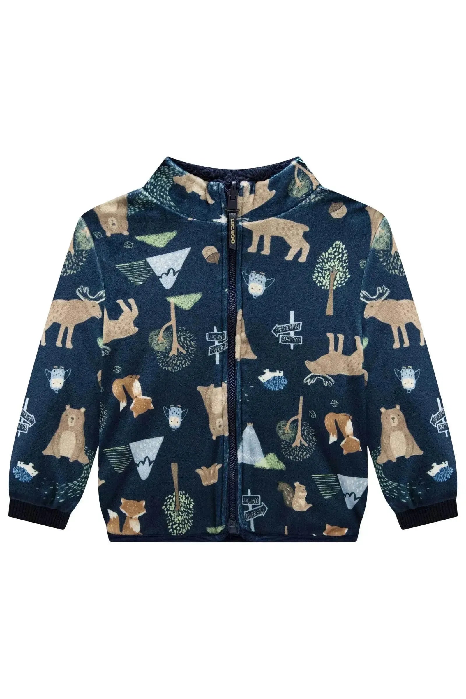 Jaqueta Reversível em Fleece Luxo e Pelo Carneirinho 91733 LucBoo Bebê Menino