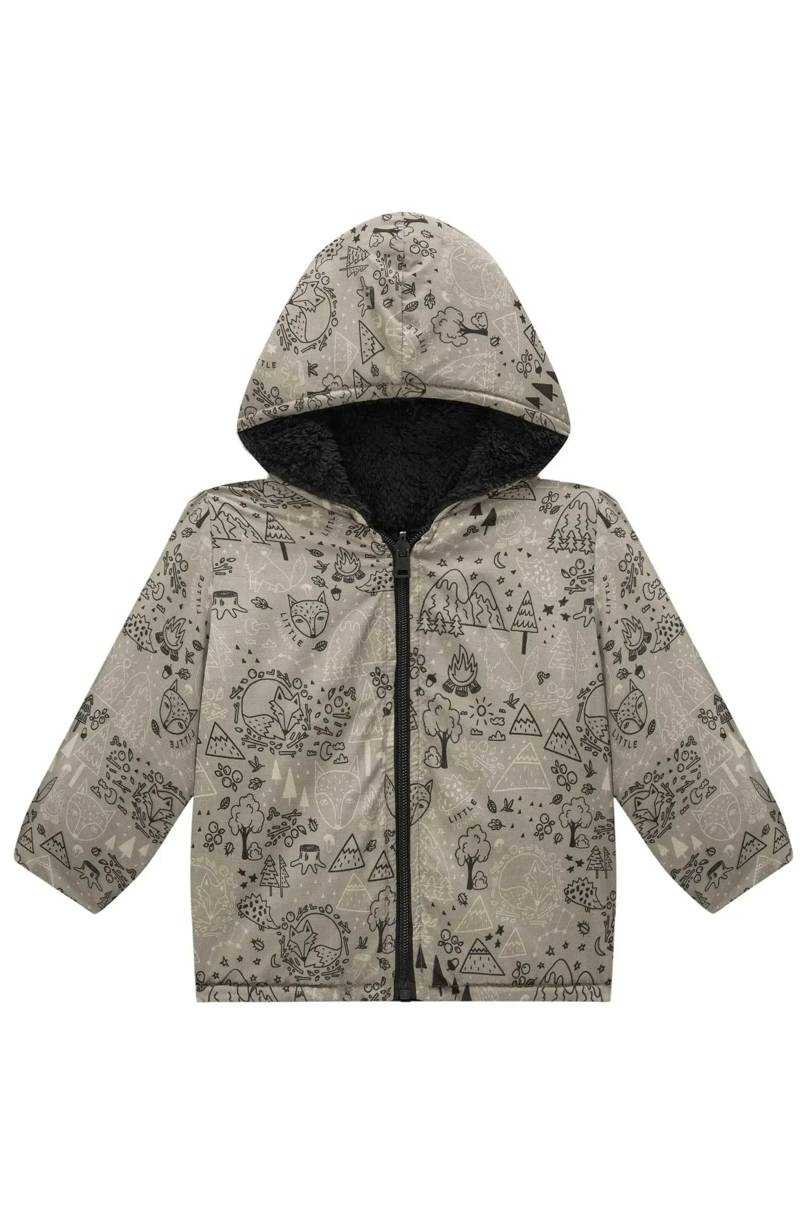 Jaqueta Reversível em Nylon Aspen e Pelo Carneirinho 92328 Johnny Fox Bebê Menino
