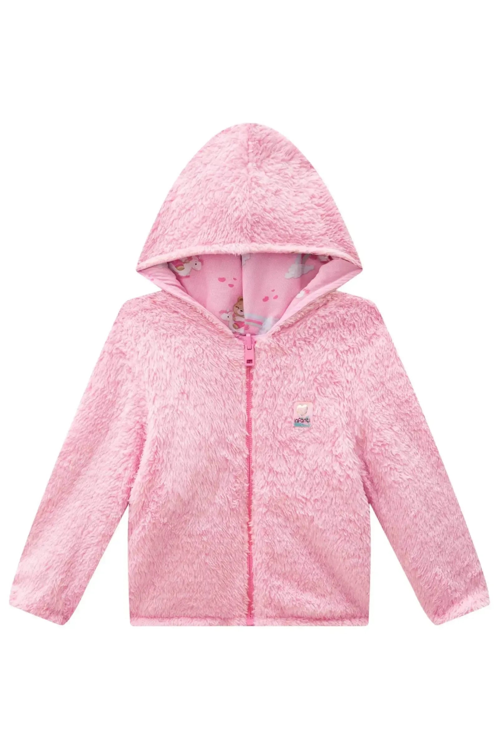 Jaqueta Reversível em Nylon e Pelo Carneirinho Dublado 89813 Infanti Bebê Menina