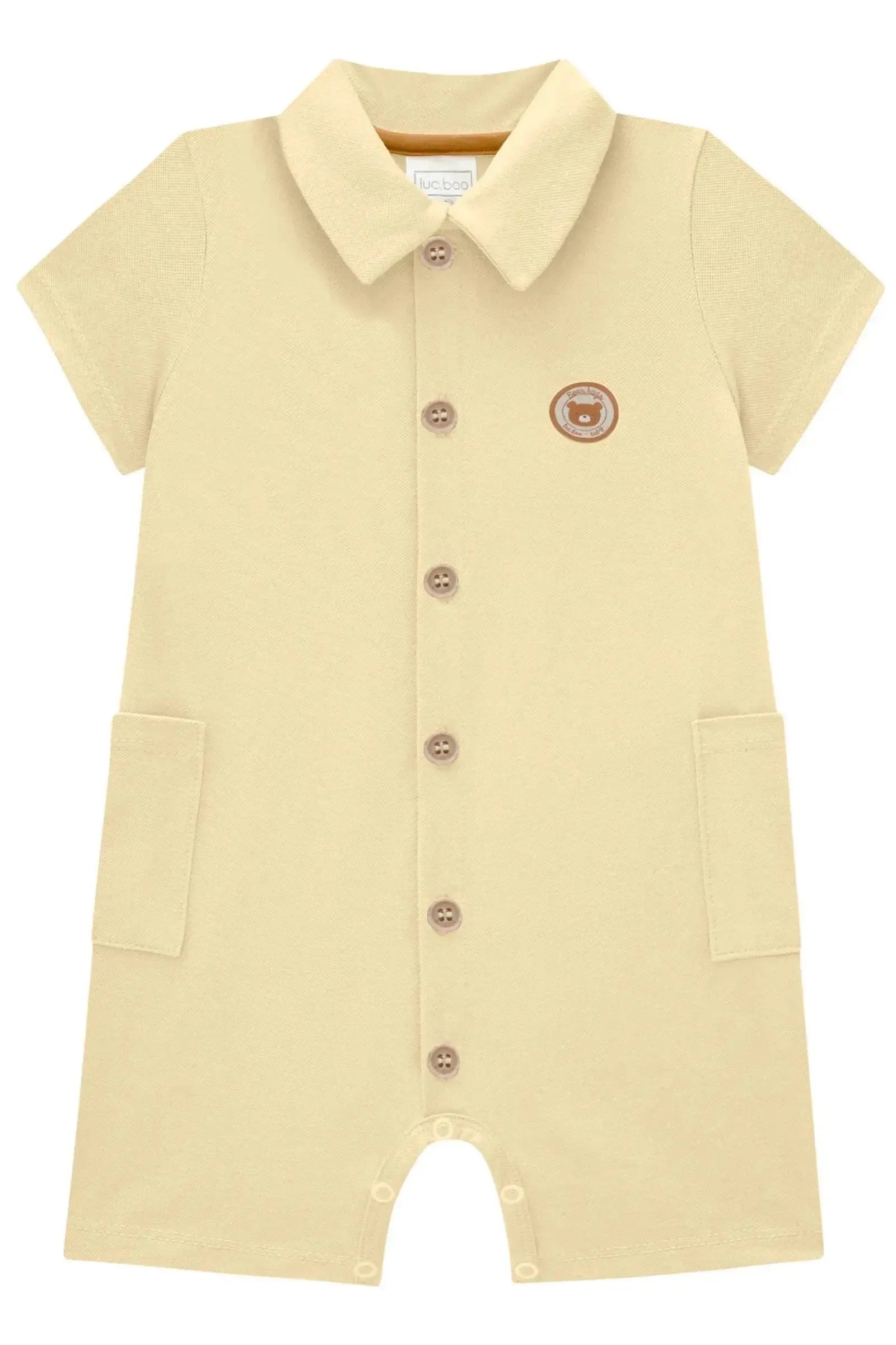 Macacão Camisa em Piquet com Elastano 84731 LucBoo Bebê Menino