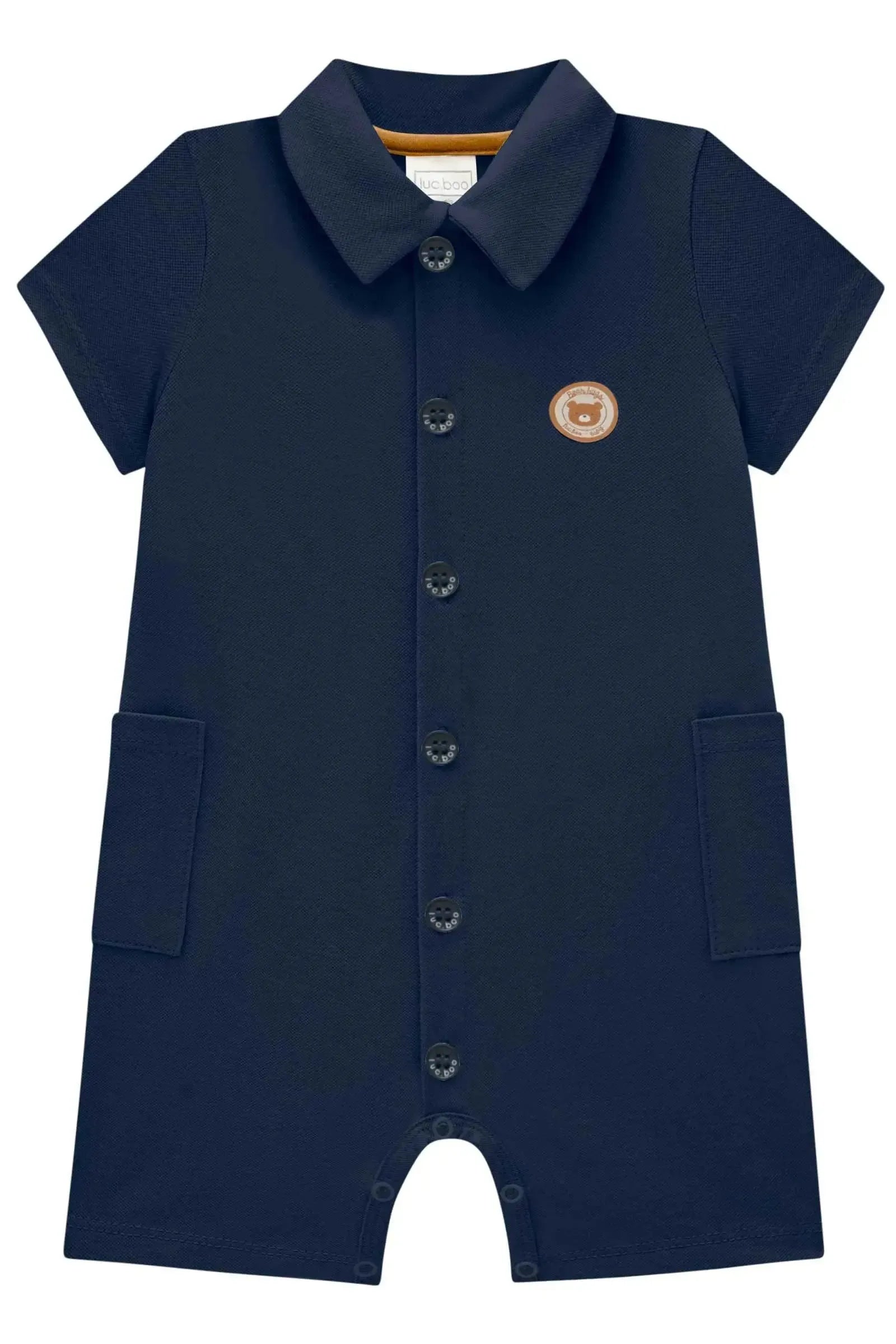 Macacão Camisa em Piquet com Elastano 84731 LucBoo Bebê Menino