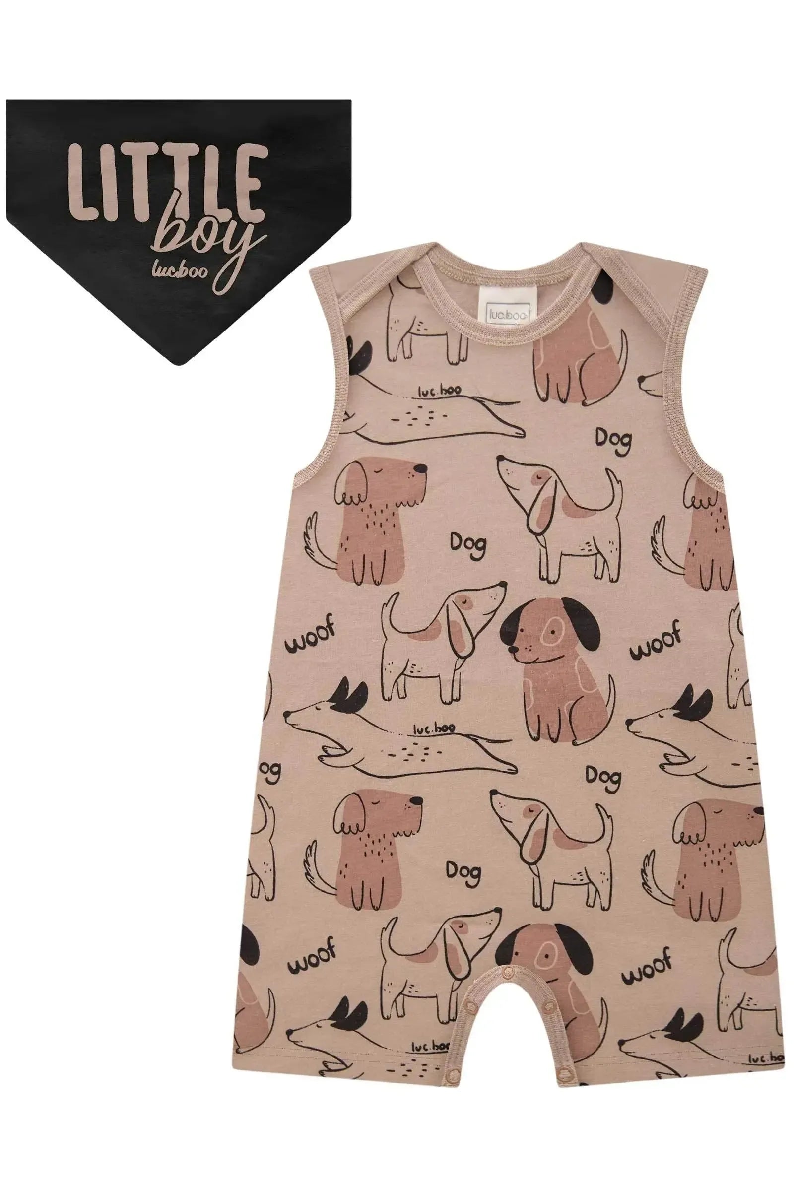 Macacão e Lenço em Meia Malha 84534 LucBoo Bebê Menino