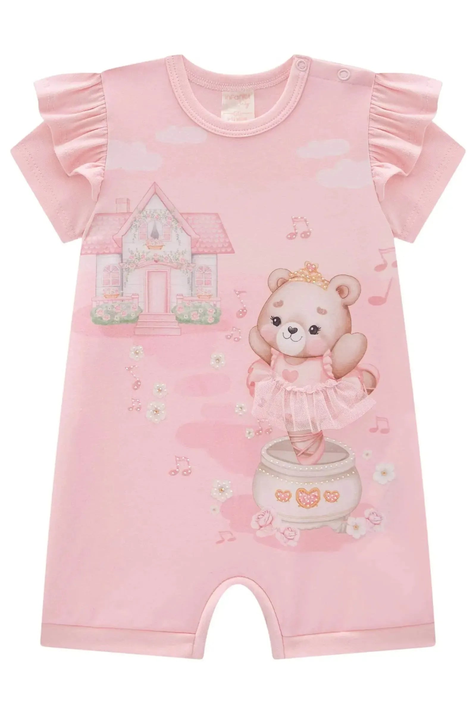 Macacão em Cotton 84149 Infanti Bebê Menina