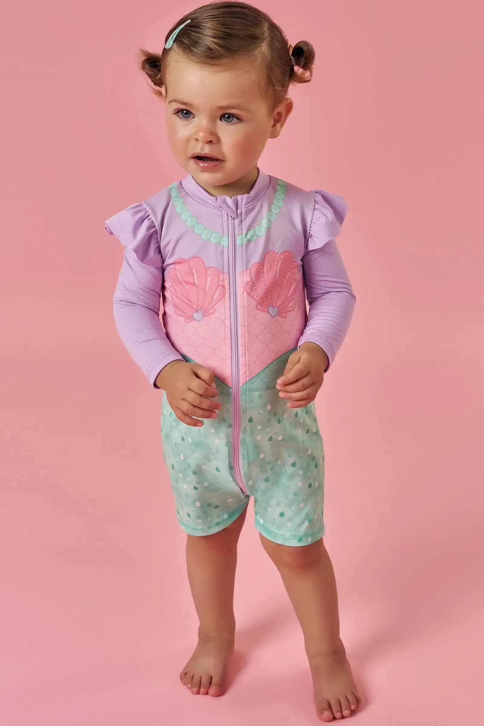 Macacão em Malha UV Dry com Proteção UV 50+ 87835 Infanti Bebê Menina