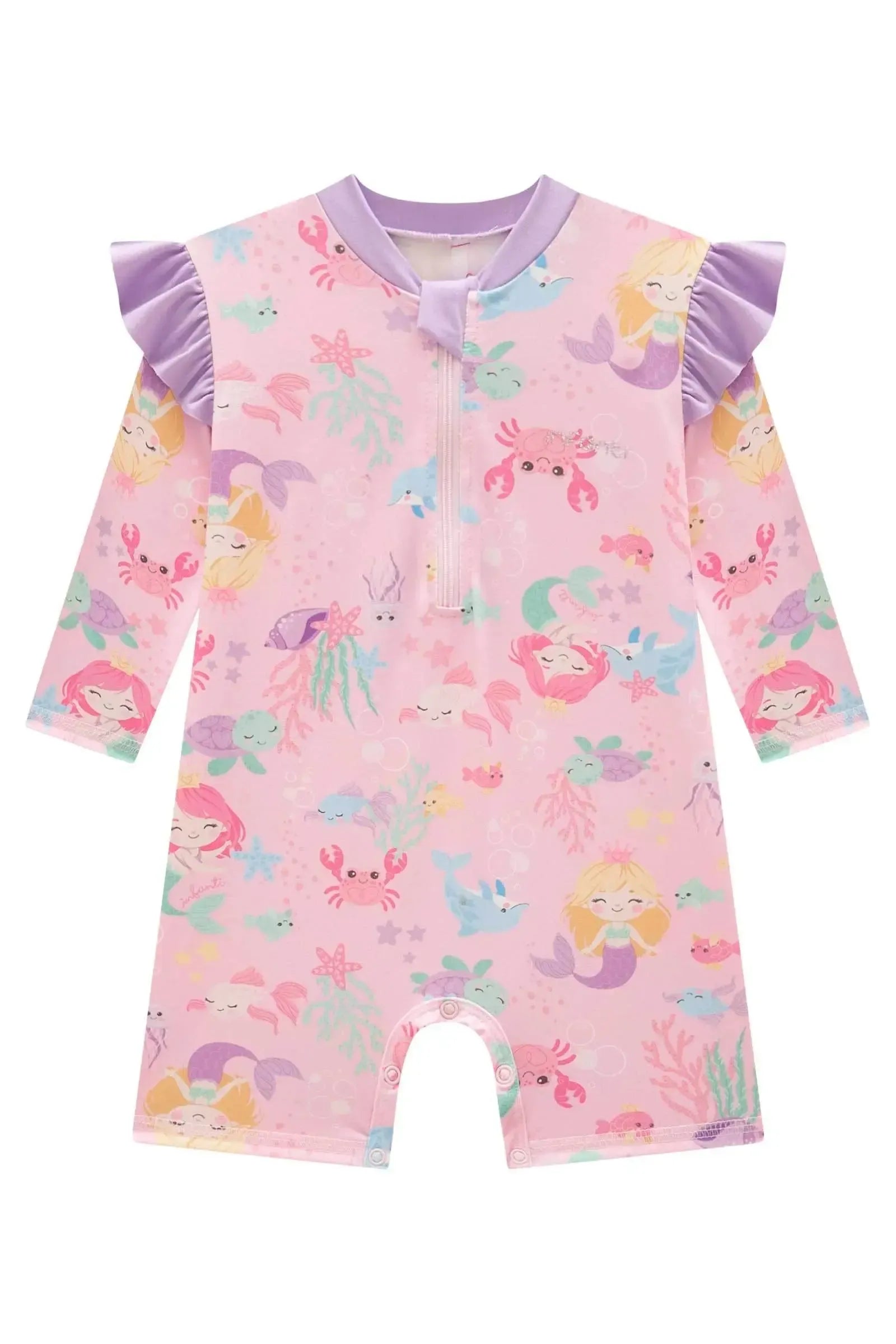 Macacão em Malha UV Dry com Proteção UV 50+ 95665 Infanti Bebê Menina