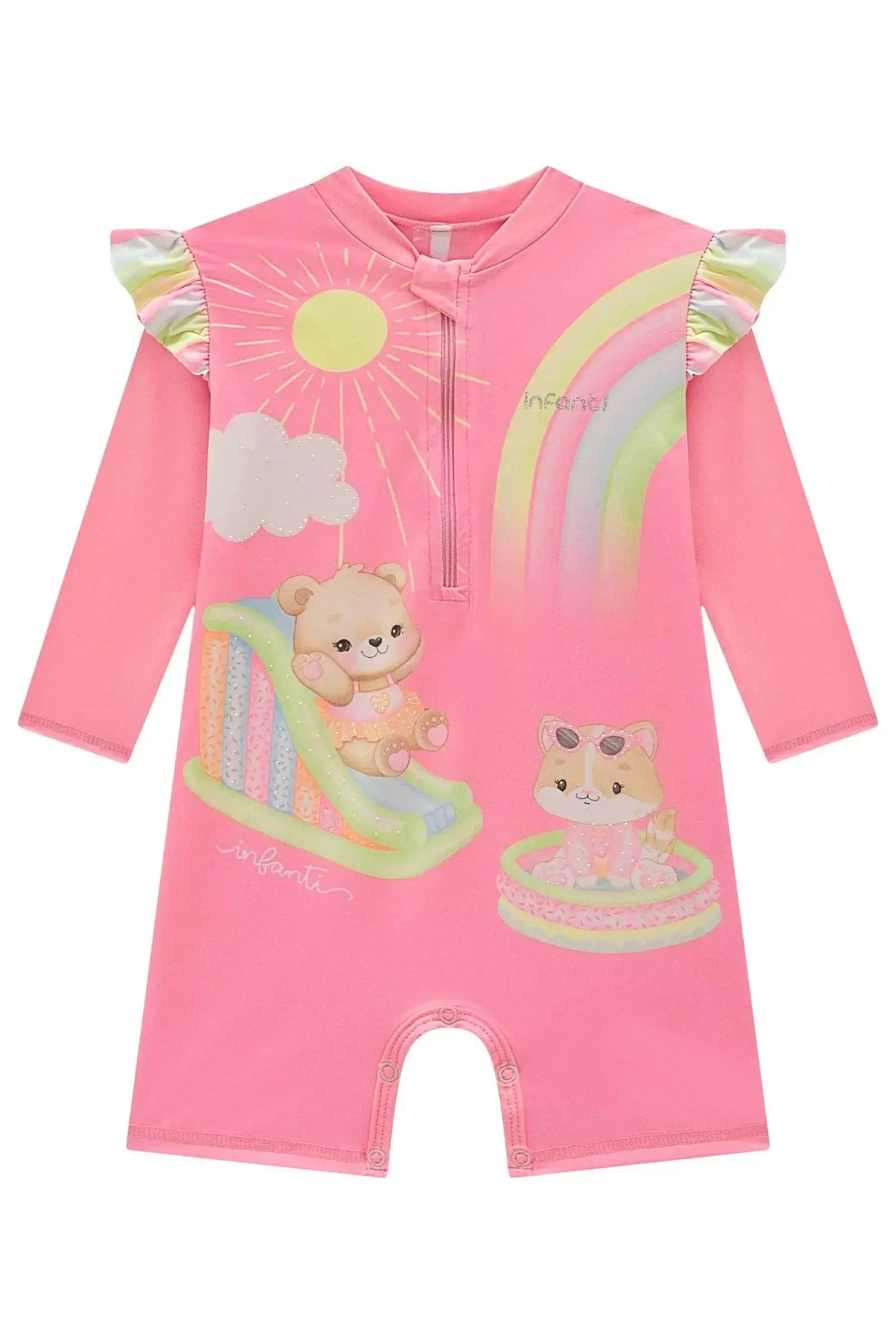 Macacão em Malha UV Dry com Proteção UV 50+ 98432 Infanti Bebê Menina
