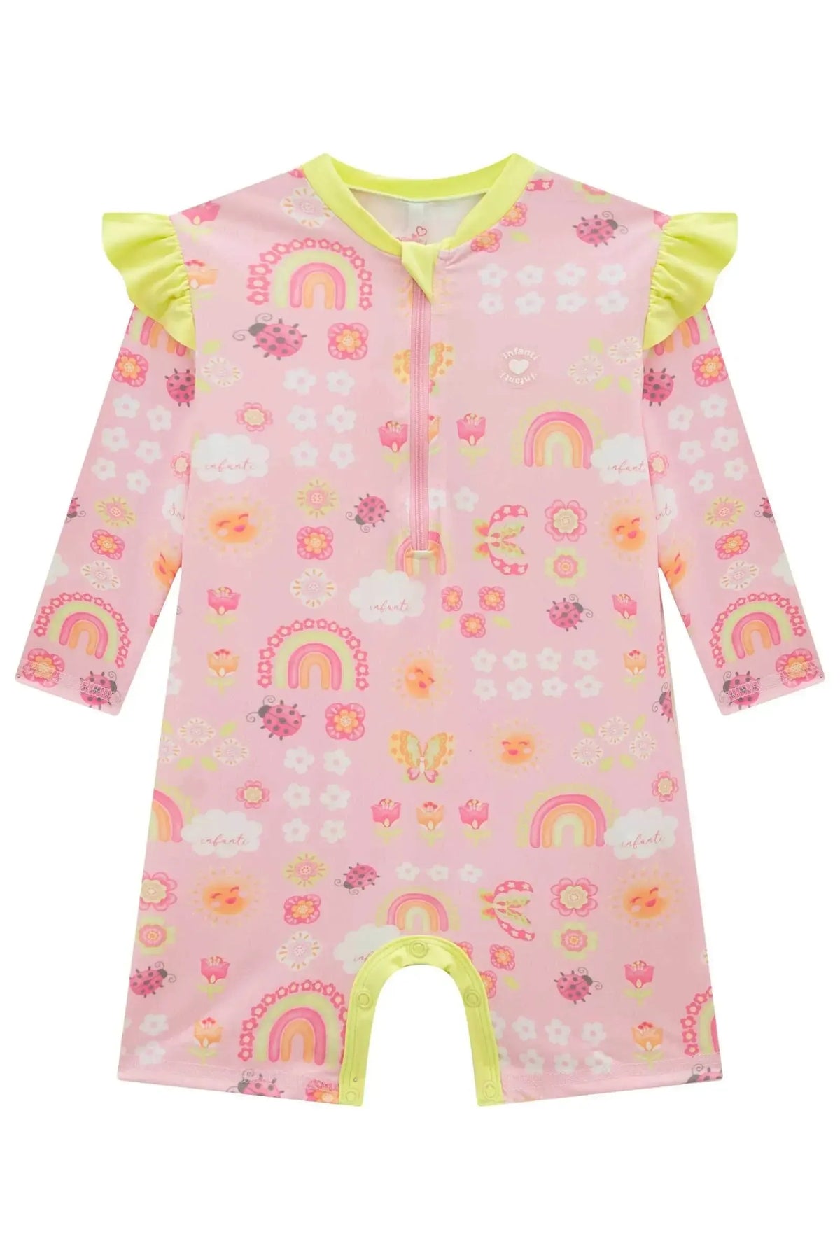 Macacão em Malha UV Dry com Proteção UV 50+ 99154 Infanti Bebê Menina