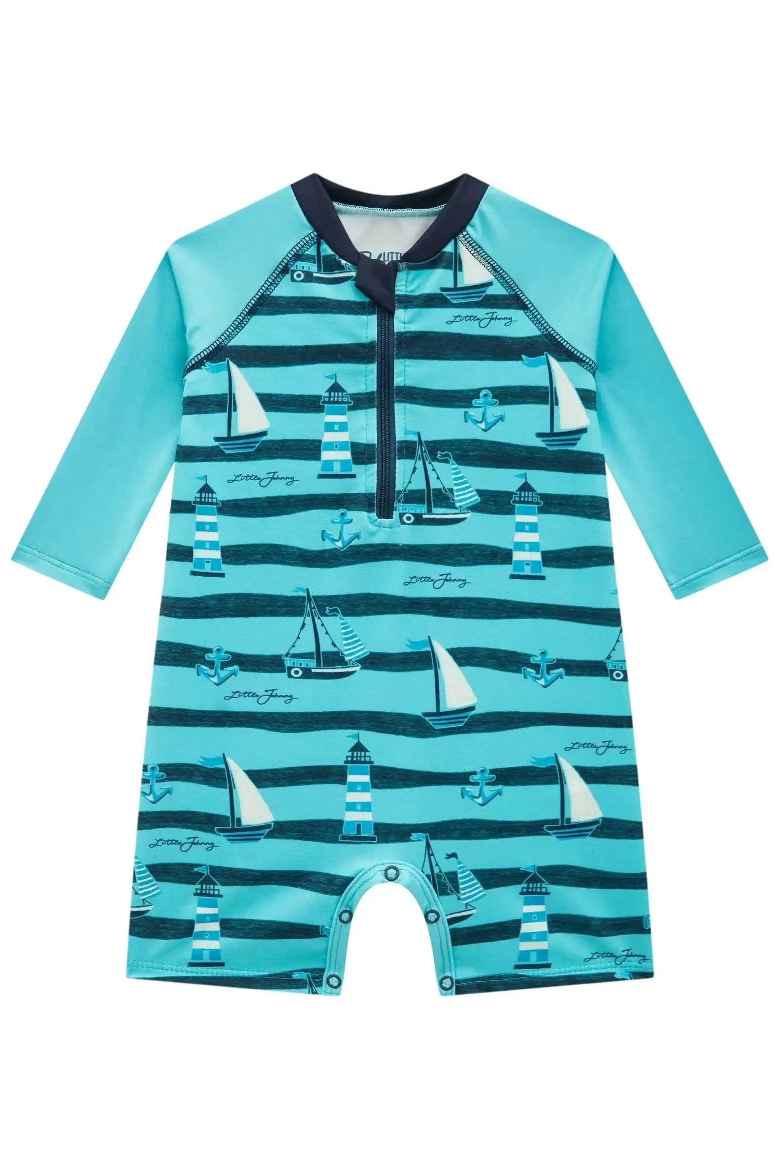 Macacão em Malha Uv Dry com Proteção UV50+ 95739 Johnny Fox Bebê Menino