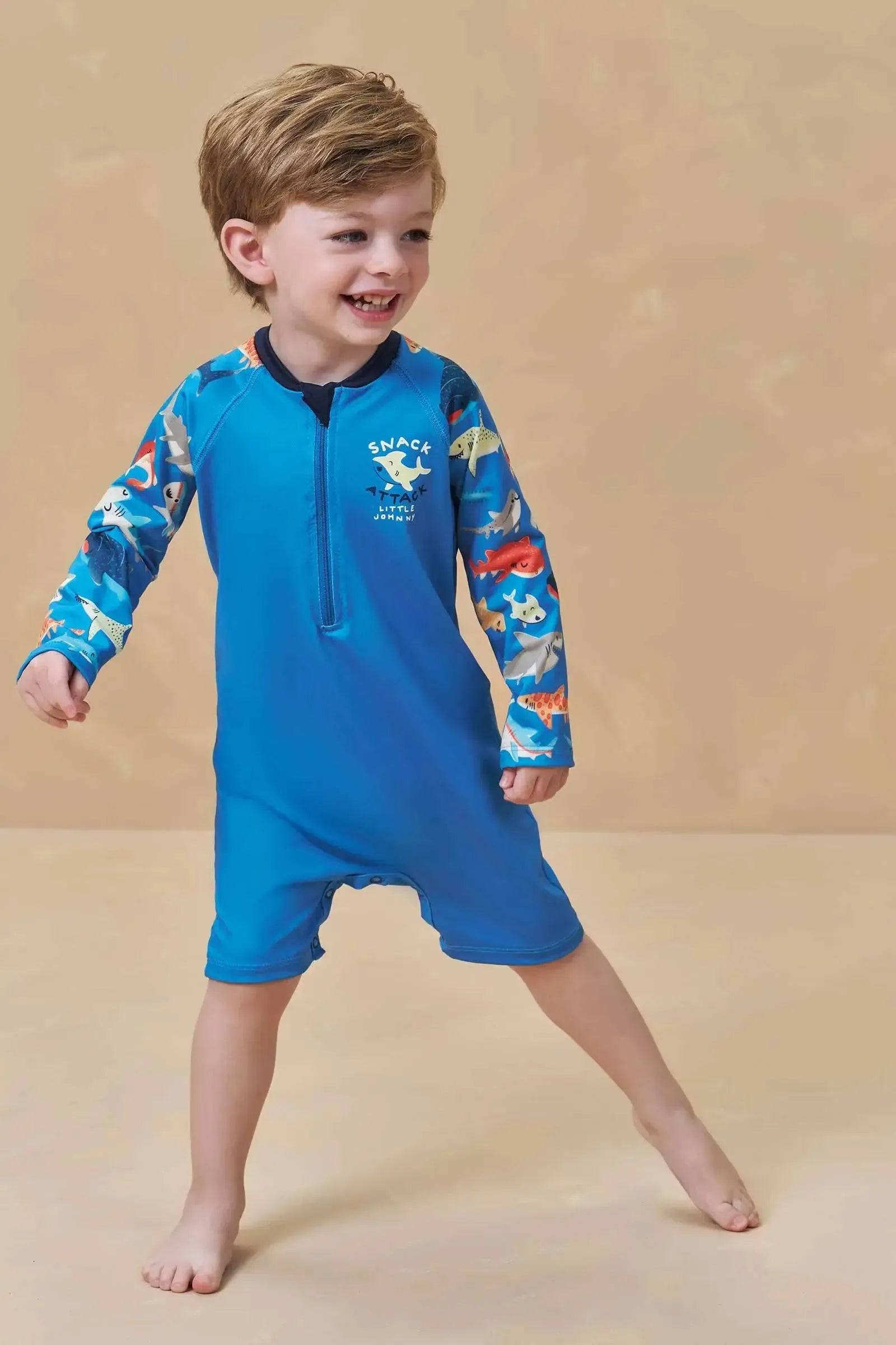 Macacão em Malha Uv Dry com Proteção UV50+ 95741 Johnny Fox Bebê Menino