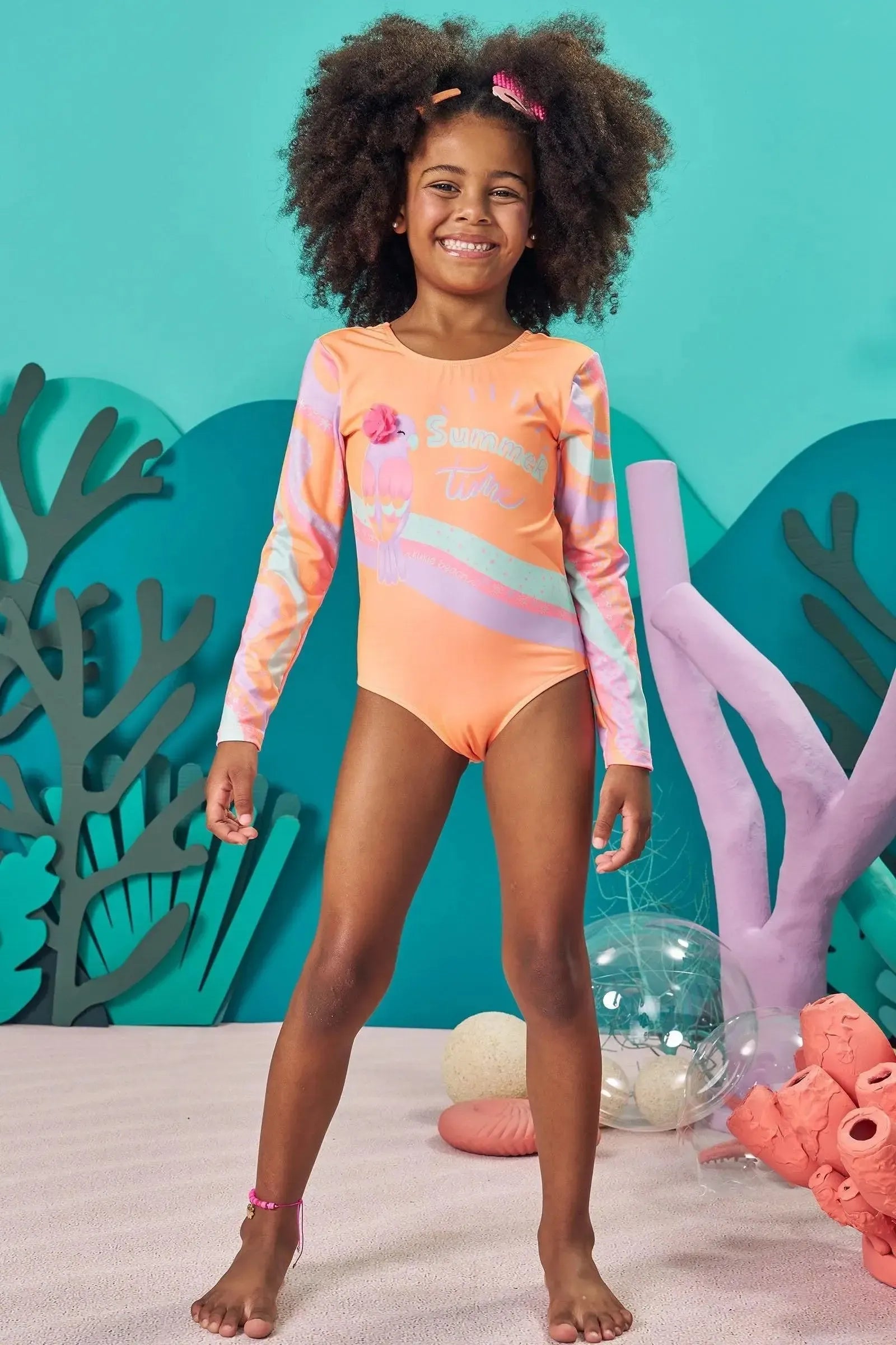 Maiô em Malha com Proteção UV 50+ 83578 Kukiê Infantil Menina