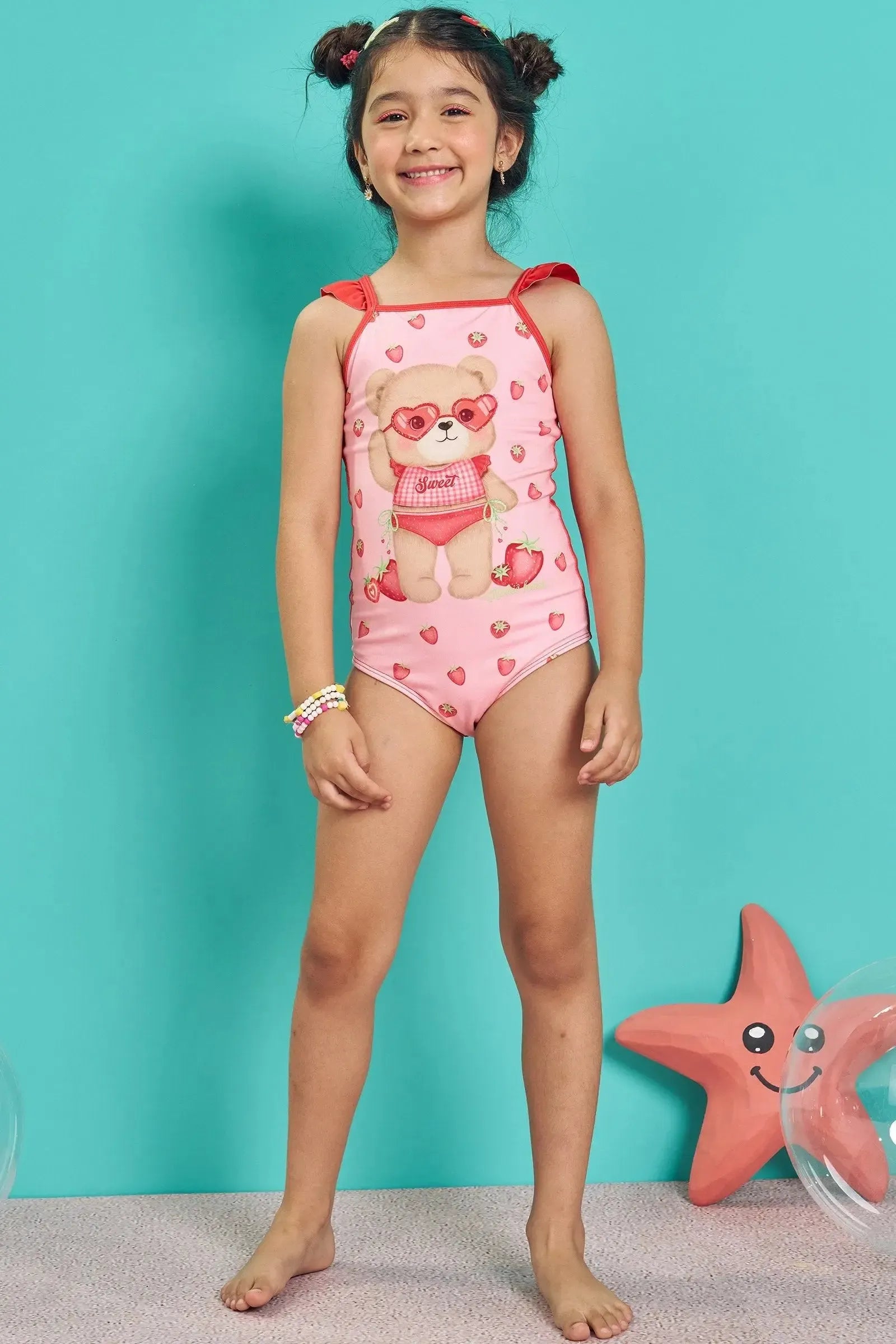 Maiô em Malha com Proteção UV50+ 83046 Kukiê Infantil Menina