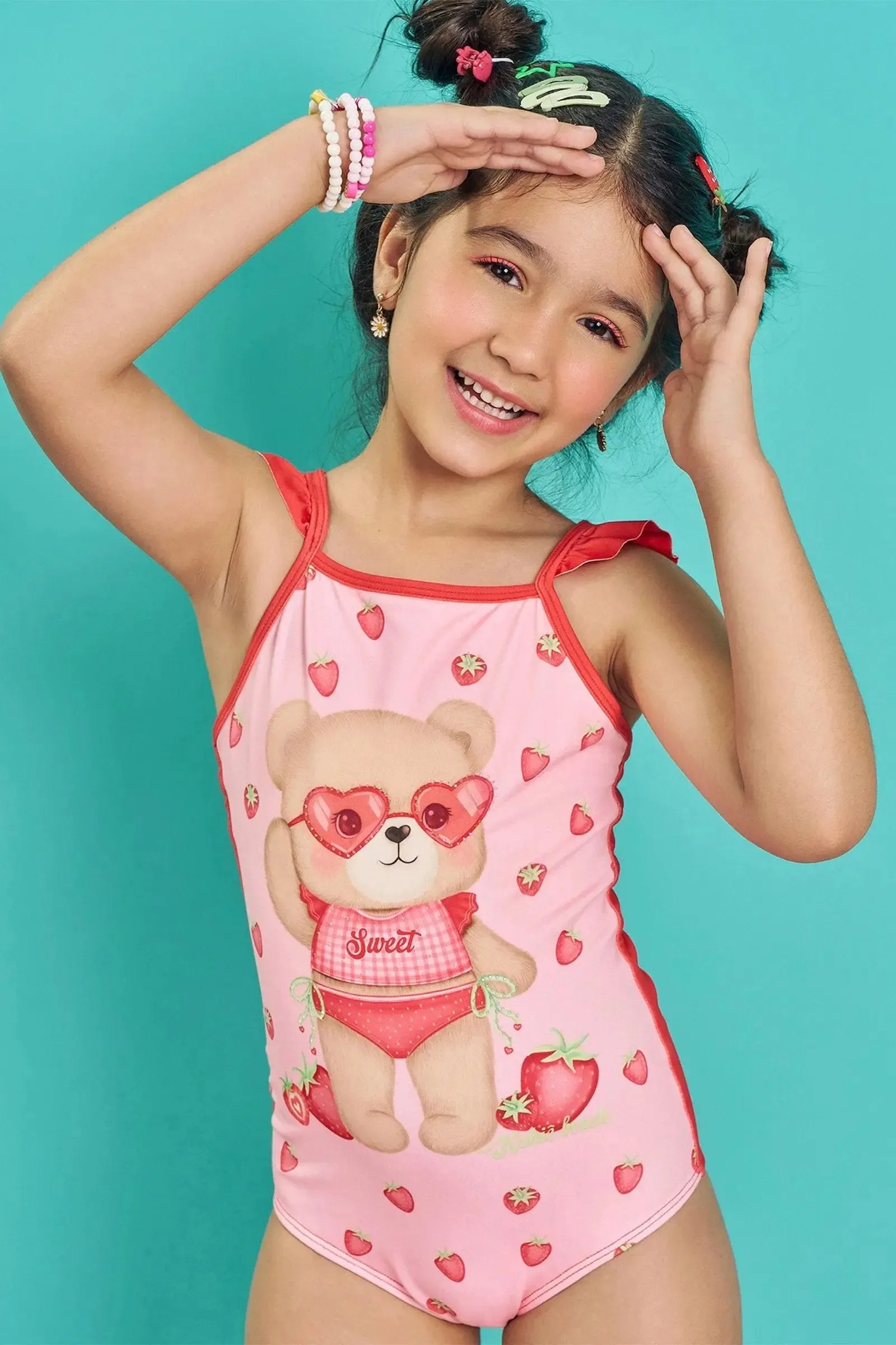 Maiô em Malha com Proteção UV50+ 83046 Kukiê Infantil Menina