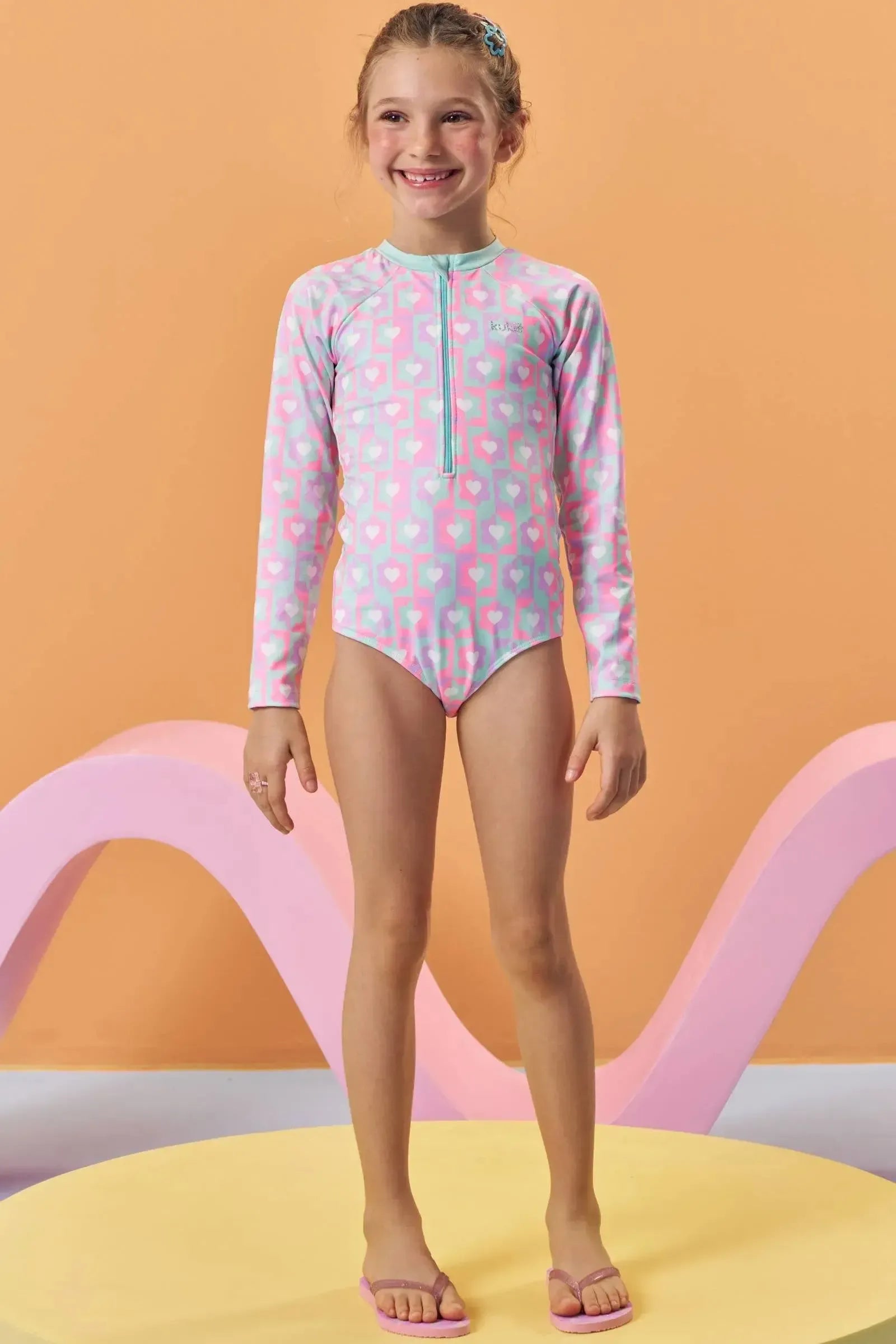 Maiô em Malha com Proteção UV50+ 93015 Kukiê Infantil Menina