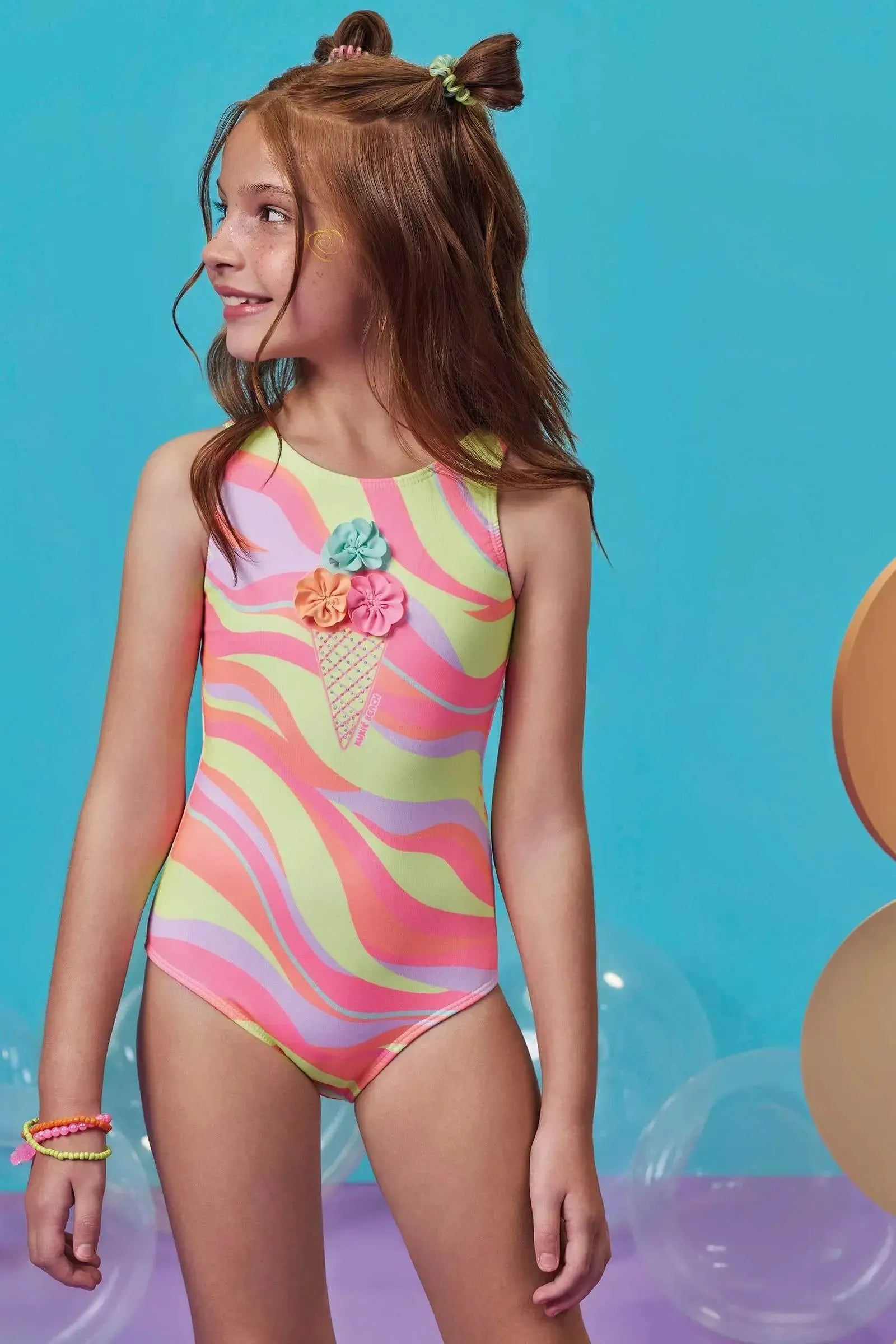 Maiô em Malha com Proteção UV50+ 98980 Kukiê Infantil Menina