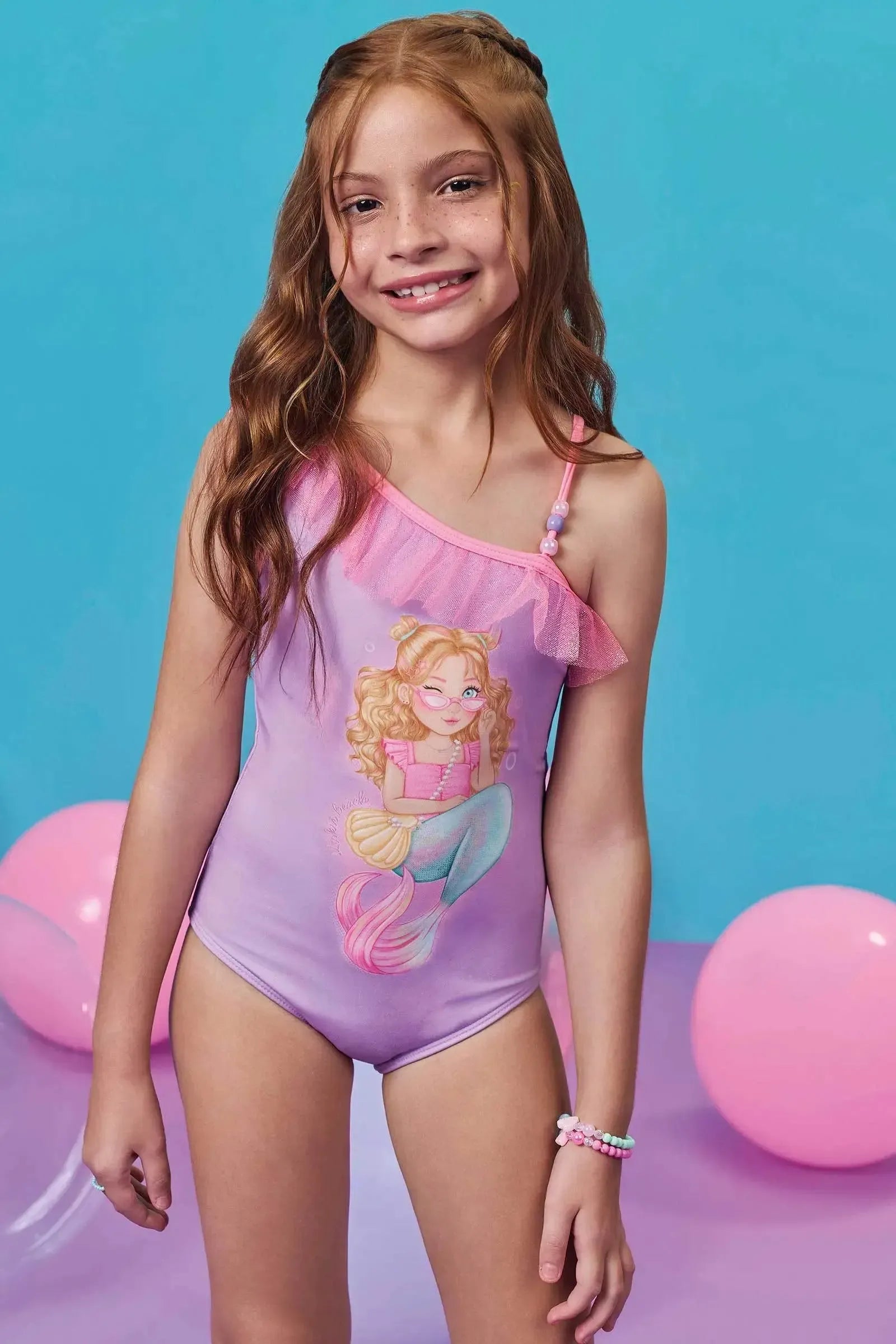 Maiô em Malha com Proteção UV50+ 99027 Kukiê Infantil Menina
