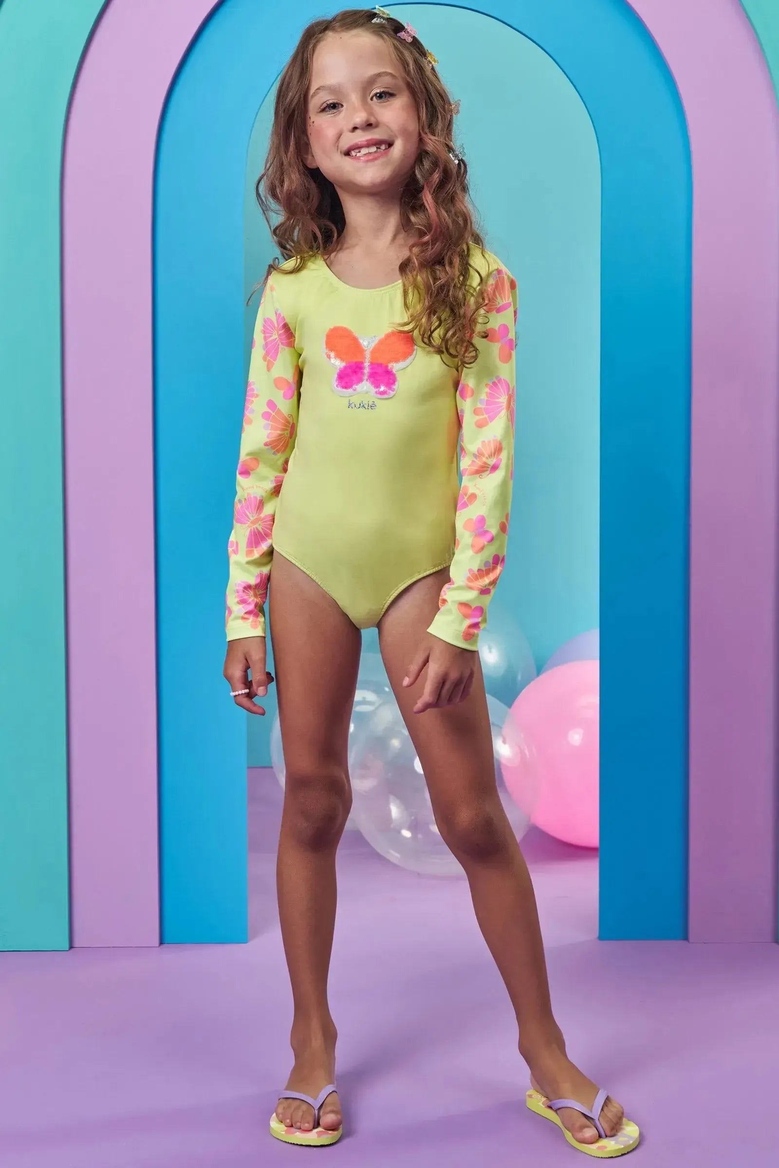 Maiô em Malha com Proteção UV50+ 99140 Kukiê Infantil Menina