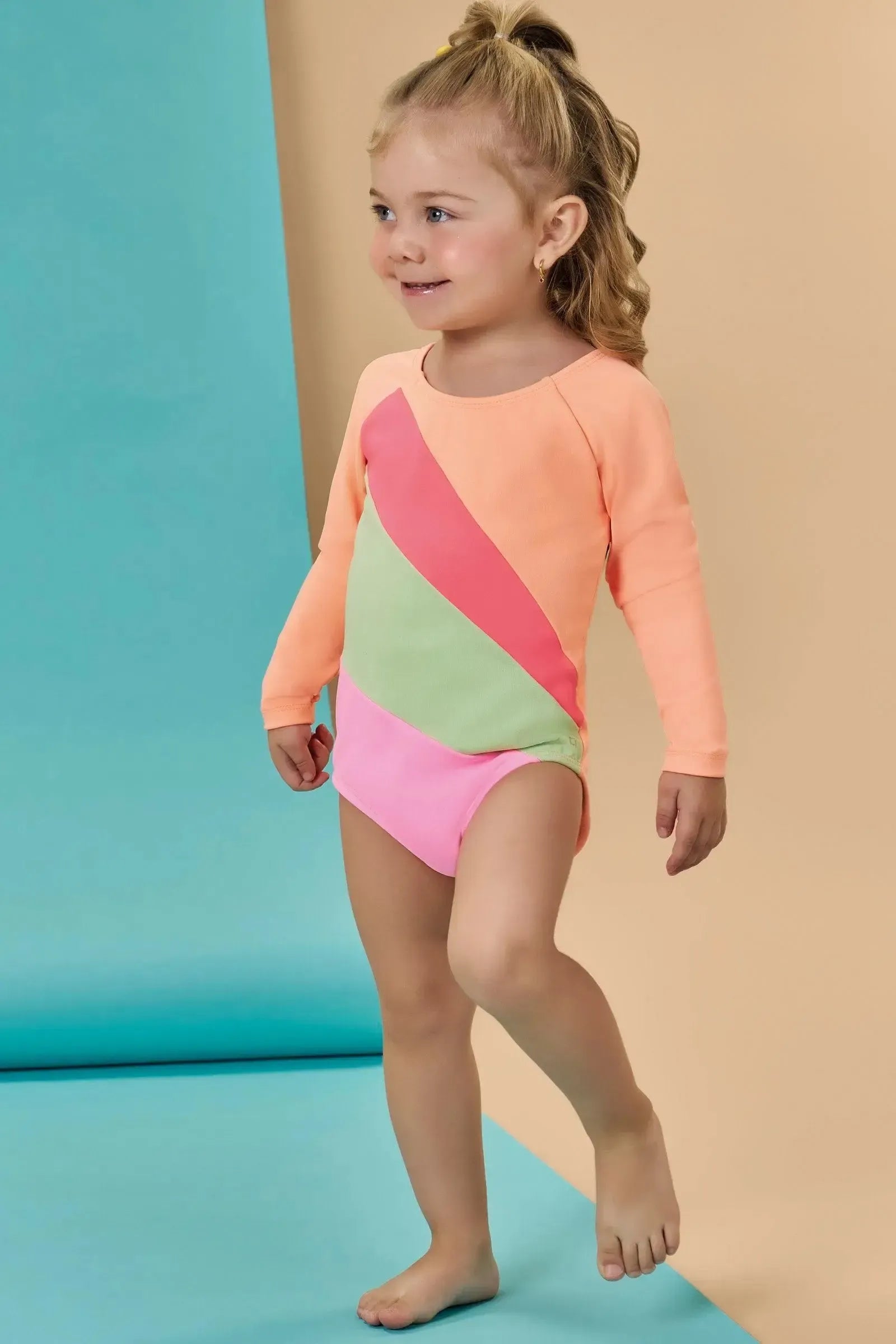 Maiô em Malha Poliamida com Proteção UV 50+ 87402 Infanti Infantil Menina