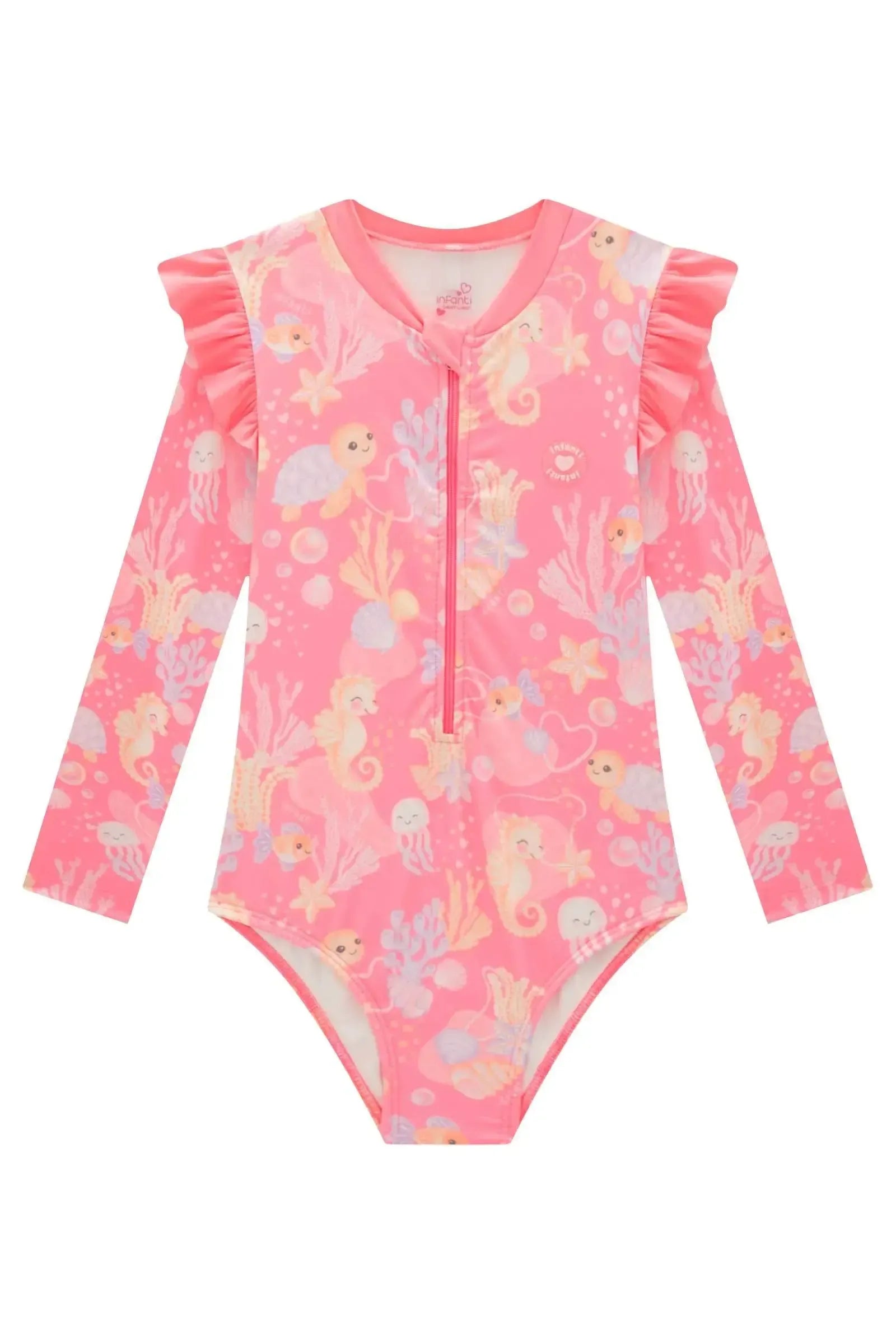 Maiô em Malha UV Dry com Proteção 50+ 98409 Infanti Infantil Menina