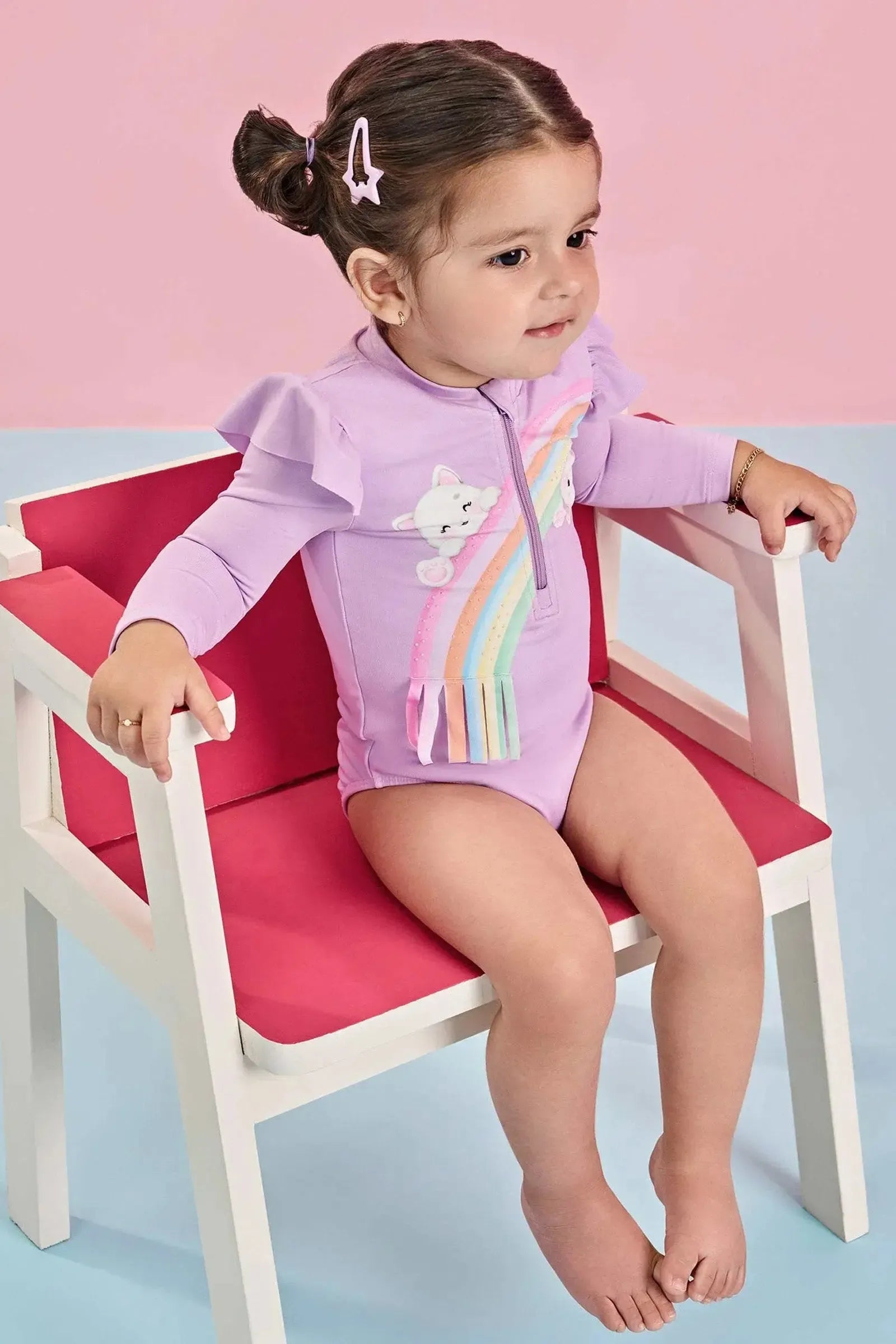 Maiô em Malha UV Dry com Proteção UV 50+ 84822 Infanti Bebê Menina