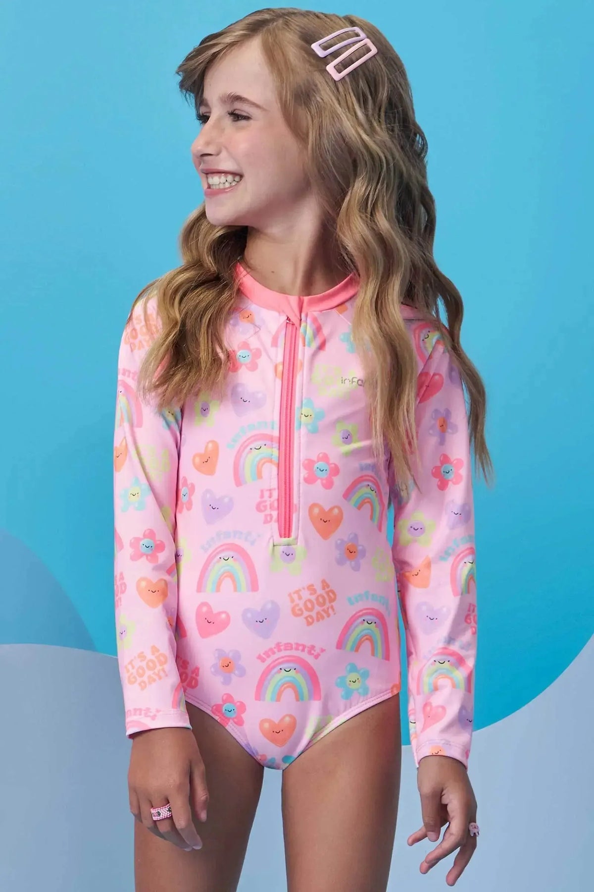 Maiô em Malha UV Dry com Proteção UV 50+ 93163 Infanti Infantil Menina