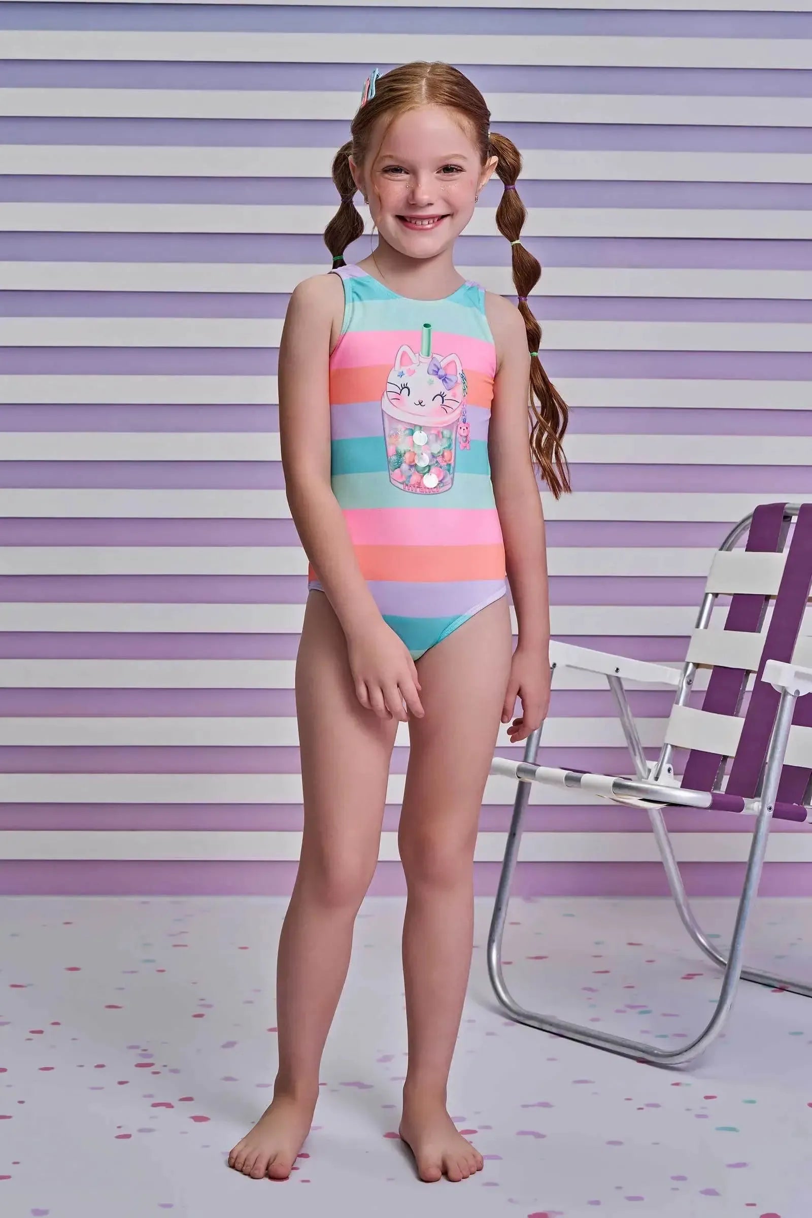 Maiô em Malha UV Dry com Proteção UV 50+ 93173 Infanti Infantil Menina