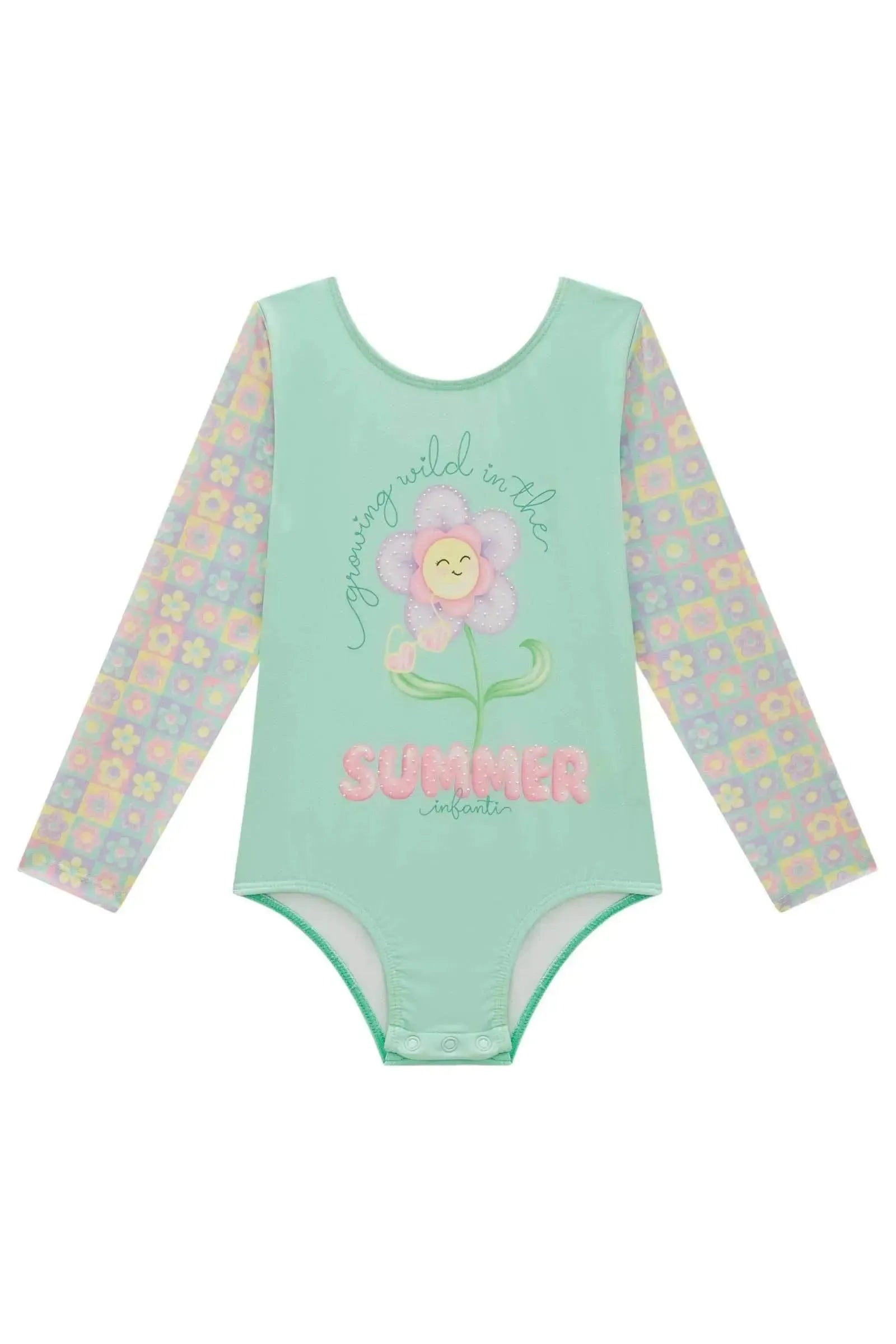Maiô em Malha UV Dry com Proteção UV 50+ 93189 Infanti Bebê Menina