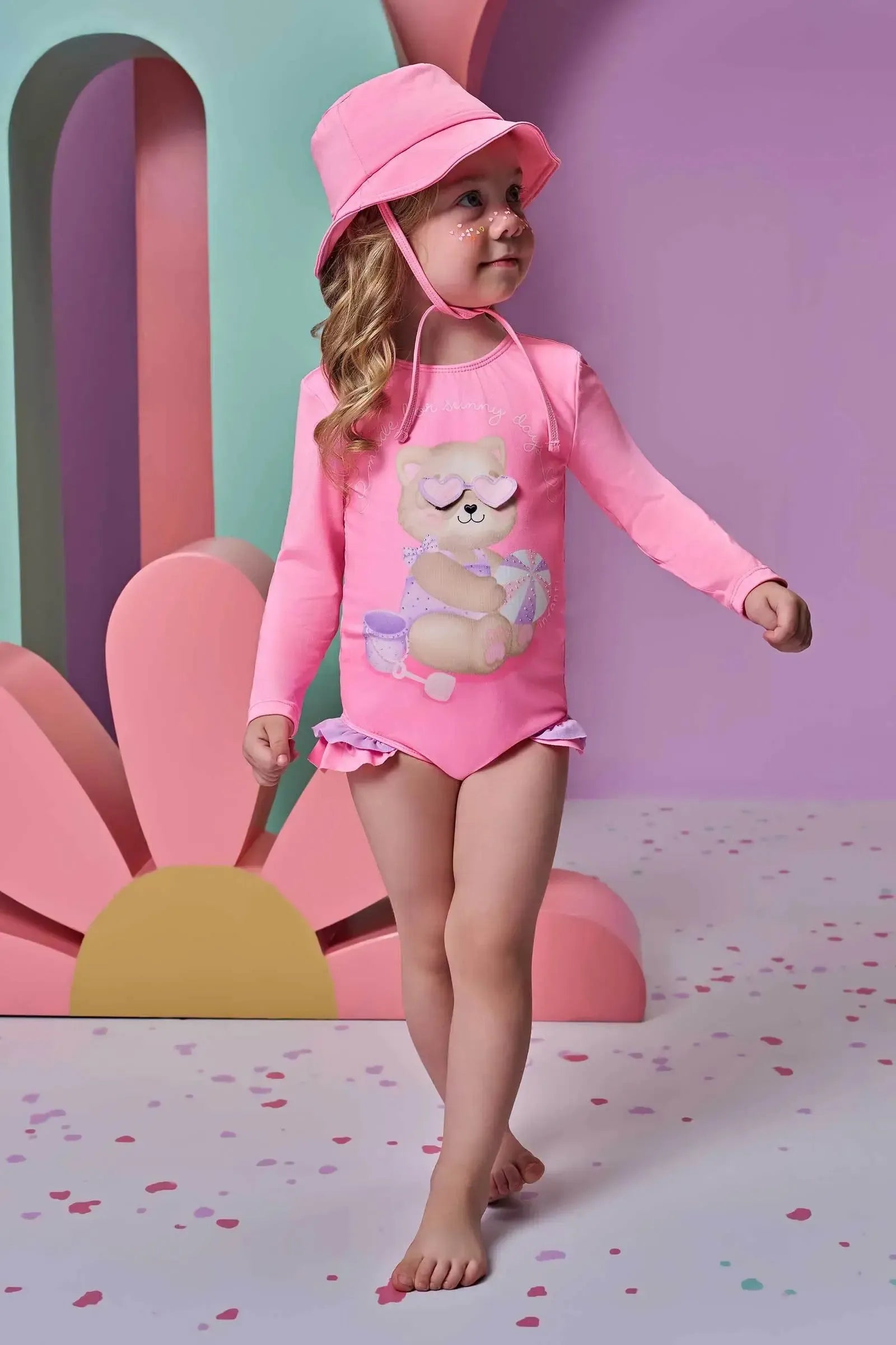 Maiô em Malha UV Dry com Proteção UV 50+ 95587 Infanti Bebê Menina