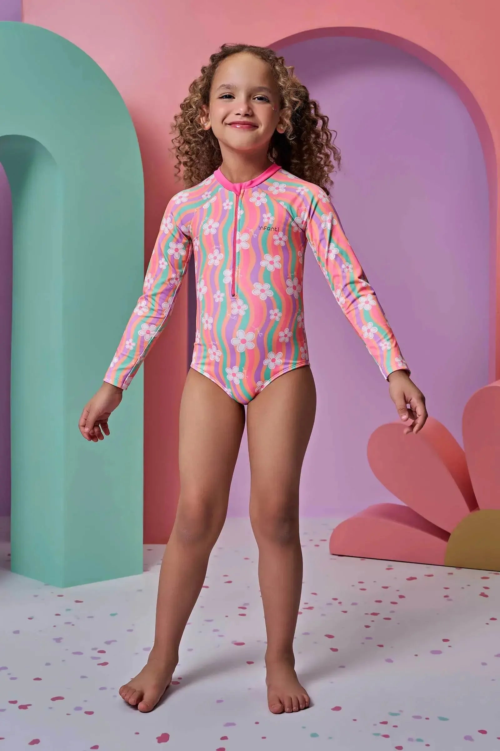 Maiô em Malha UV Dry com Proteção UV 50+ 95674 Infanti Infantil Menina