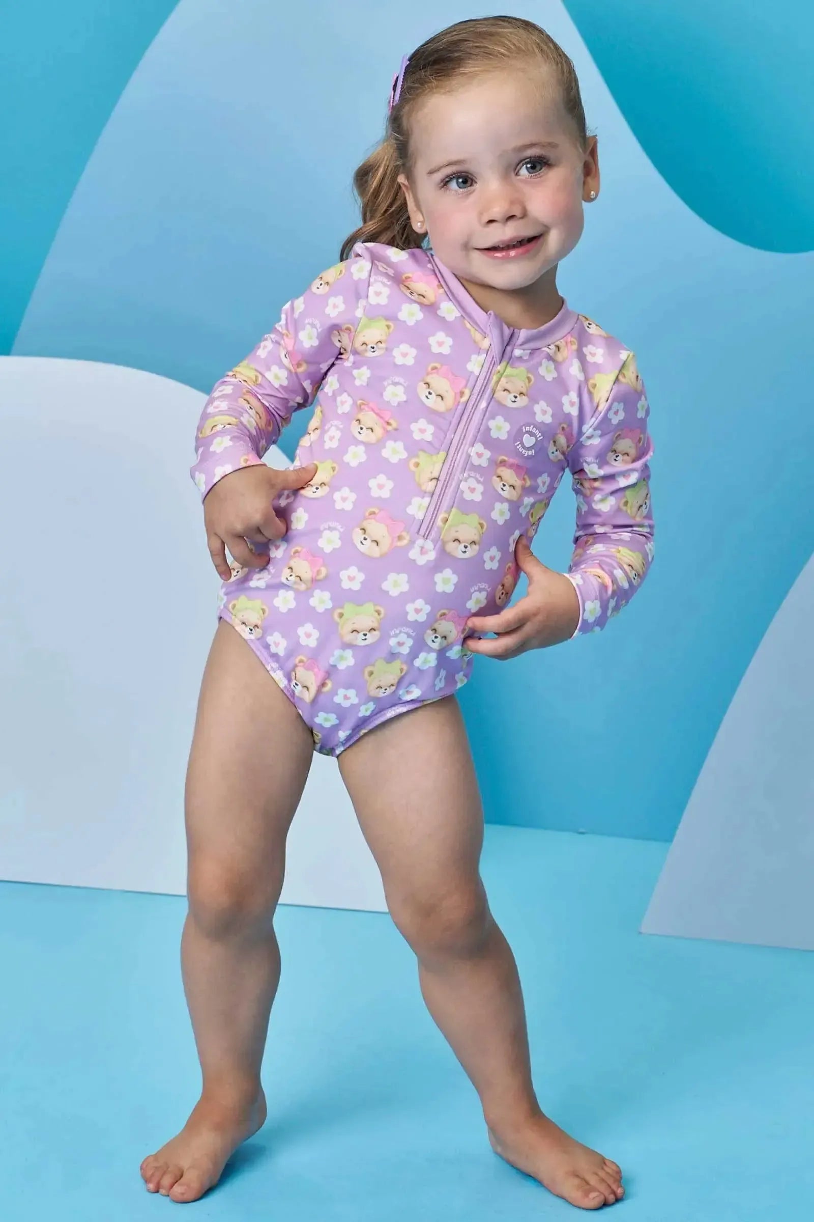 Maiô em Malha UV Dry com Proteção UV 50+ 99158 Infanti Bebê Menina